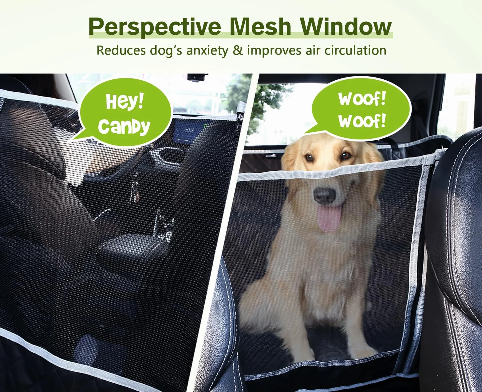 Pecute Coprisedile per Auto per Cani, Copri Bagagliaio Auto, Sedile Auto per Animali Domestici Impermeabile, Spesso Resistente con Rete di Prospettiva e Sacchetto