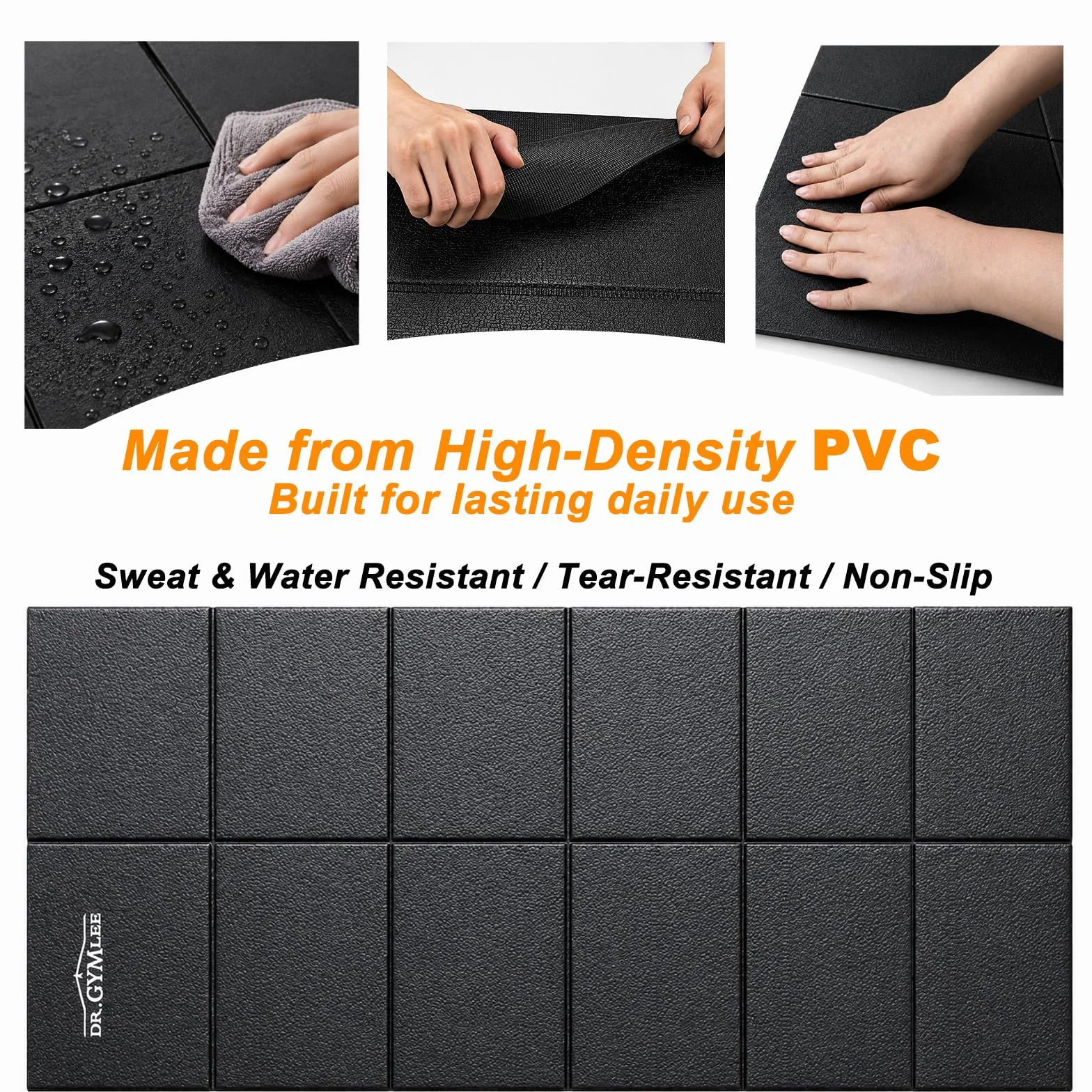 Tappetino Walking Pad e Tapis Roulant, Protezione Antiscivolo e Assorbimento Rumore, PVC Alta Densità Pieghevole per Moquette e Pavimenti in Legno, 140 x 60 x 0,6 cm