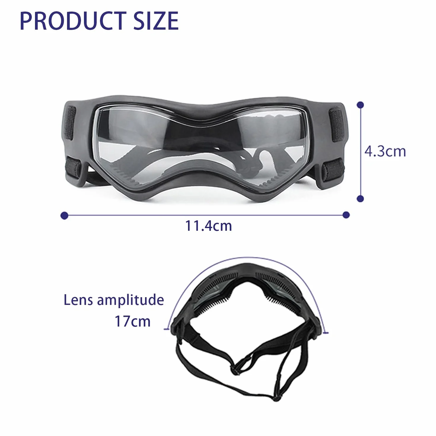 Occhiali da sole per animali domestici, protezione UV, fascia elastica regolabile (piccola)