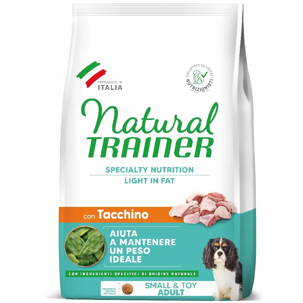 Natural Trainer Ideal Weight Small & Toy Cibo per Cani Adulti Light Tacchino 2kg