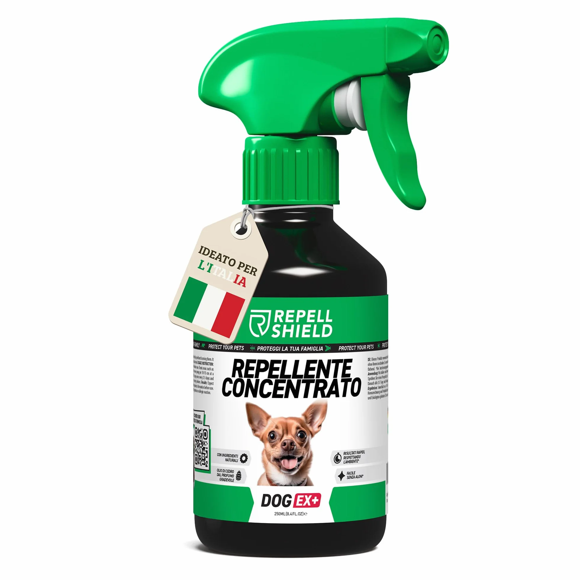 RepellShield Spray Disabituante per Cani - 250ml - Anti Pipì & Morsi, Protegge Mobili & Giardino - Non Macchia - Spray Amaro per Addestramento Cani e Gatti Sicuro & Efficace