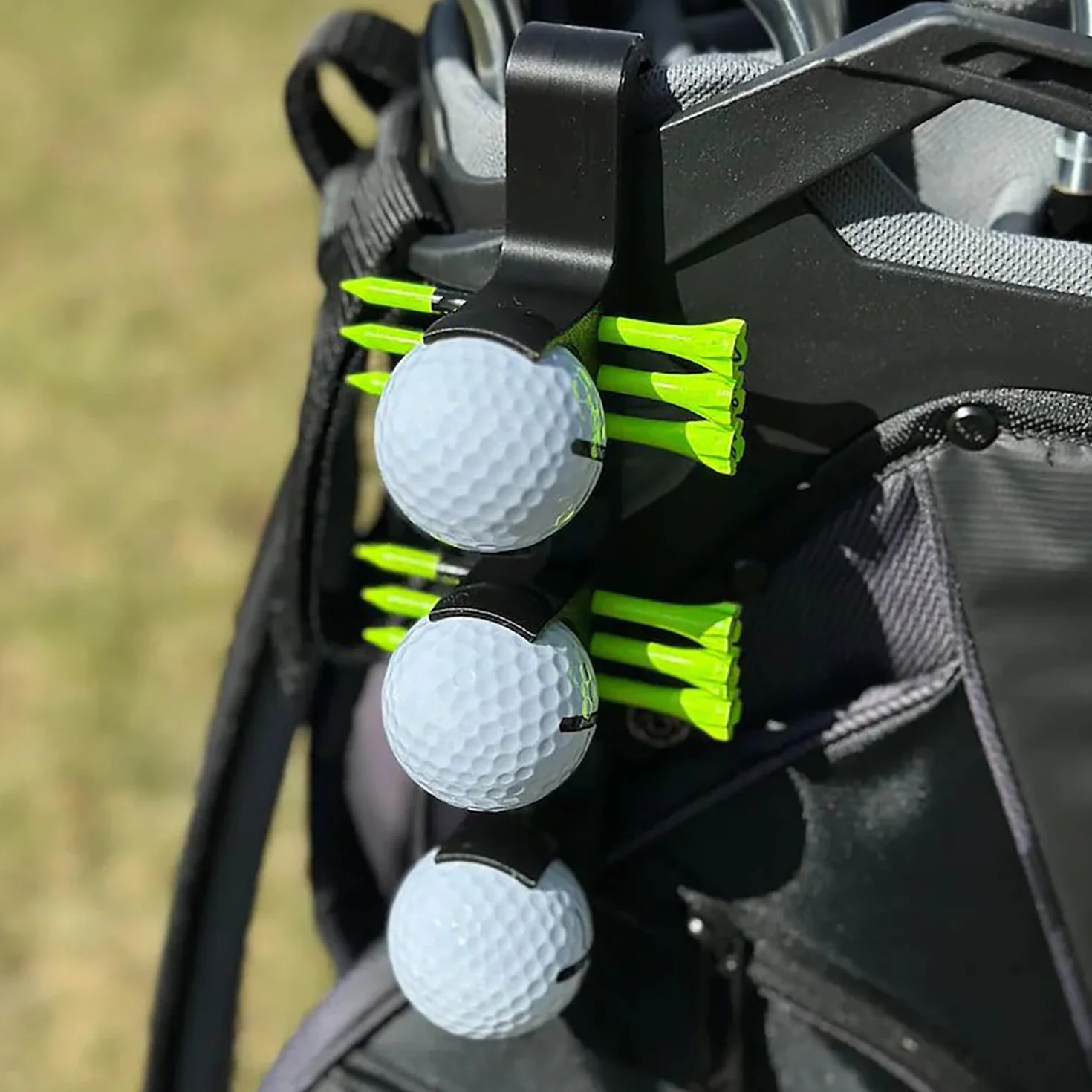 Porta Palline Golf con Gancio 1 Pezzo Nero Chiusura Rapida 2 in 1 Accessori da Golf Portatili