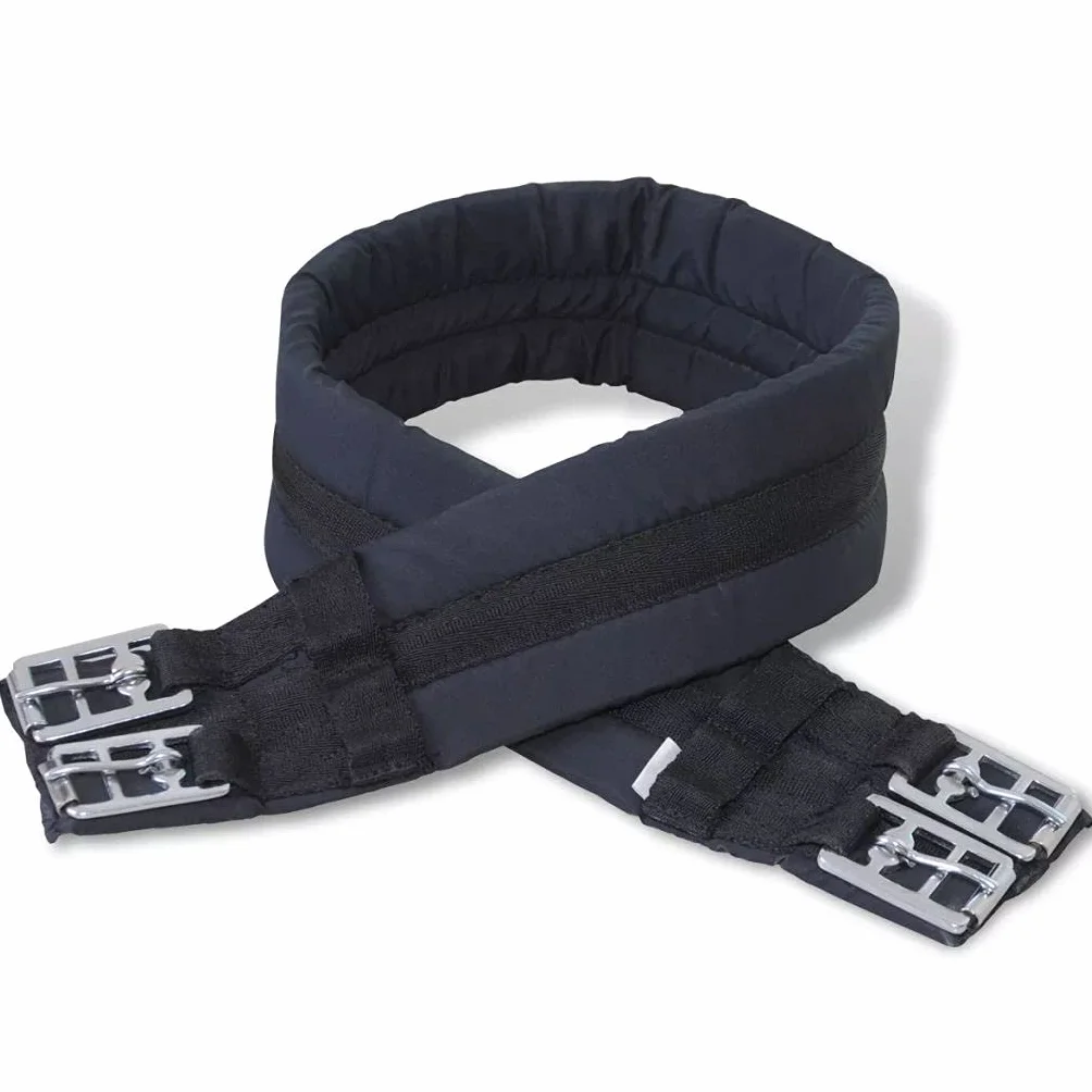 SKM Set Sella Equitazione 17,5" in Pelle Sella Cavallo Set con Una Coperta per Sella, Staffe, Una Cinghia di Staffa ed Una Sottopancia Naturale Nera 18 cm 5-in-1