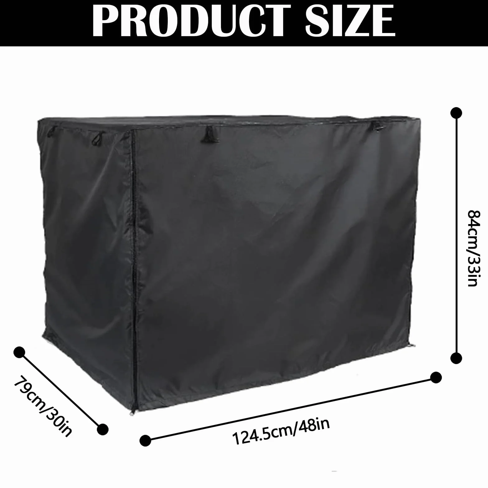 Nero Copertura Per Gabbia Per Cani 48x30x33in Impermeabile Antivento Pieghevole