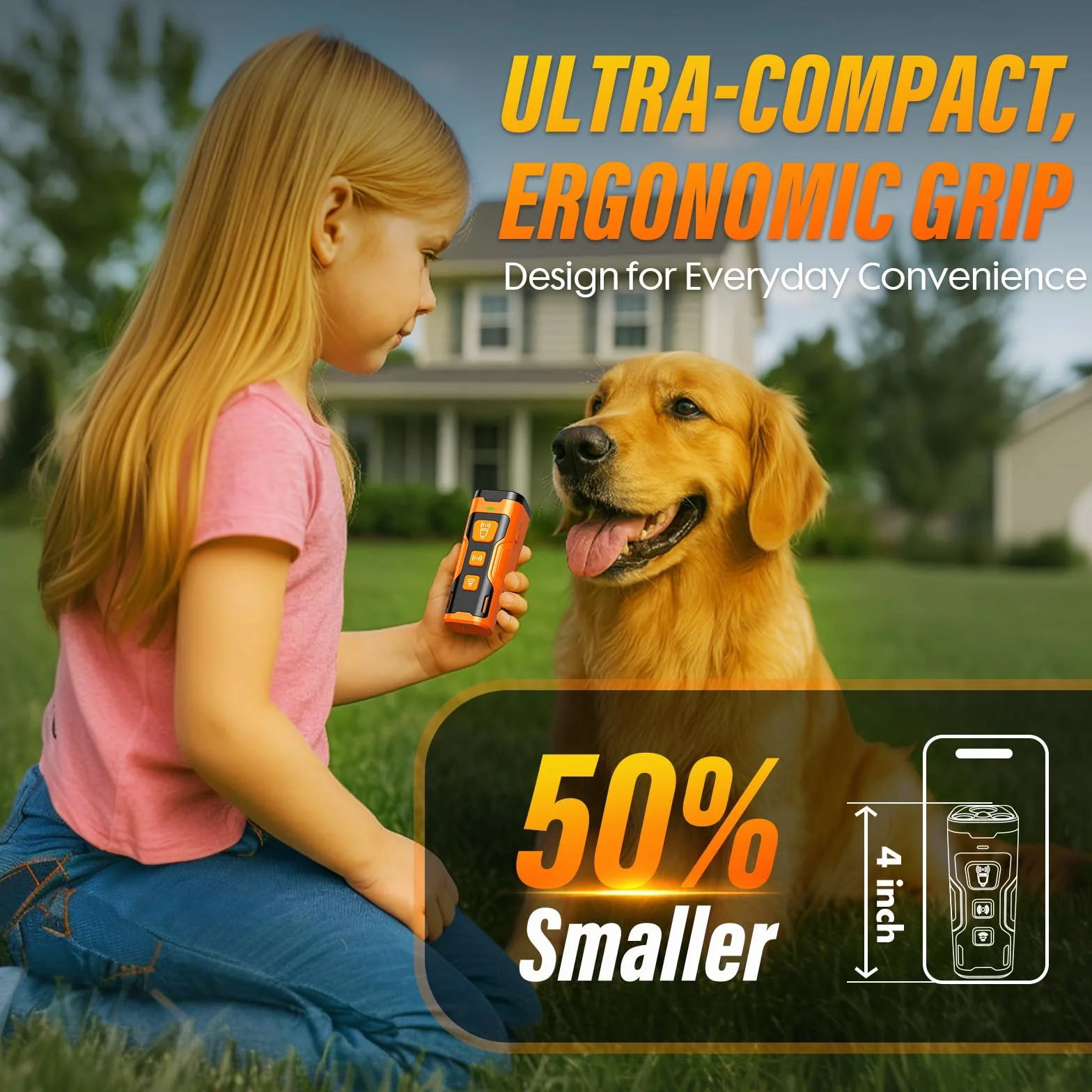 YUYQA Dog Bark Deterrent Device- 3X Ultrasonic Anti Barking Emitters,6 Modes 23 FT Range–Barks No More Indoors Outdoors Behavior Correction Rechargeable,Compact,Safe, Humane Training for Dogs