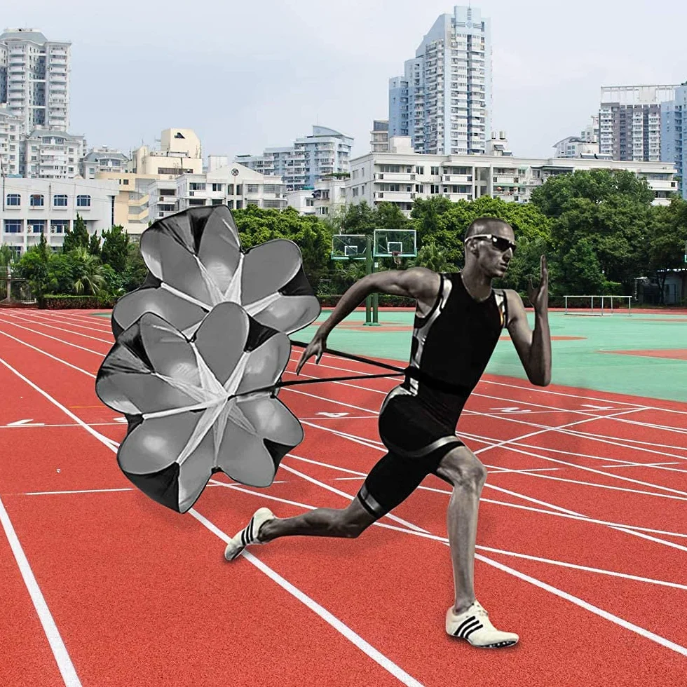 Paracadute da allenamento，Paracadute di Resistenza Allenamento，per Il Fitness per Migliorare velocità, Resistenza, Forza e Accelerazione.（nero）