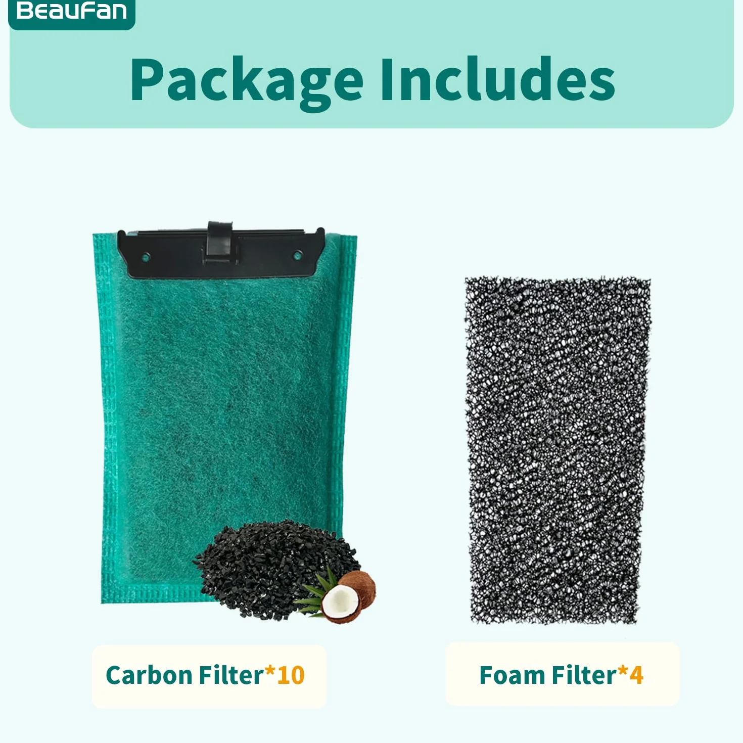 1 Set Cartuccia Filtro di Sostituzione per Acquario Compatibile con Il Filtro Tetra EasyCrystal Aquarium C250 e C300, Contanti 10 Filtri a Carbone Attivo e 4 Filtri a Schiuma per Imballaggio