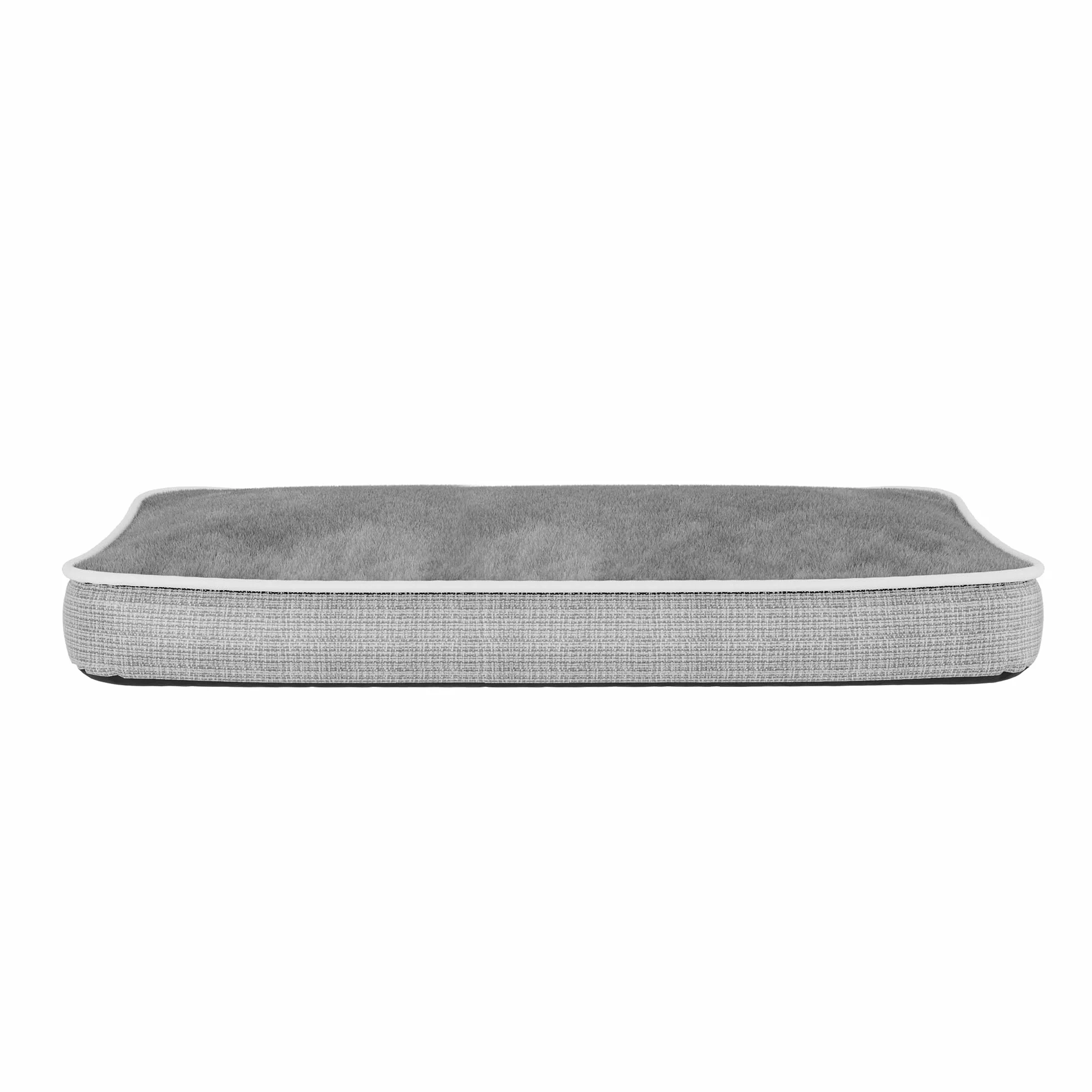 Cuscinone 4 stagioni per cani e gatti, cuscino sfoderabile con zip e lavabile - Letto imbottito, cuccia in pile per l'inverno e tessuto waterproof per l'estate - 89x65 cm GRIGIO CHIARO