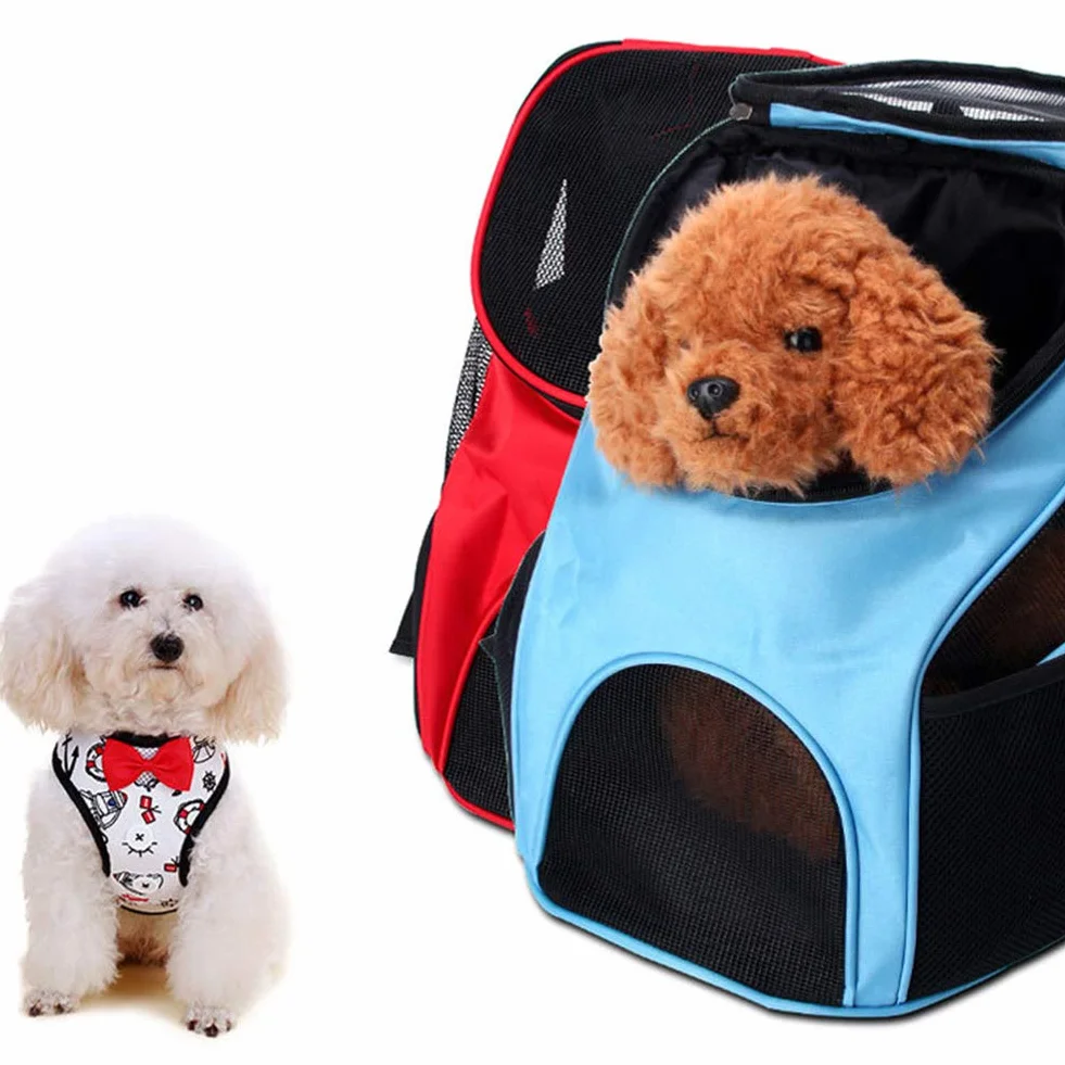 Trasportino per Gatti,Traspirante Trasportino per Esci in Viaggio Zaino da Viaggio per Cani da Esterno per Cuccioli di Animali da Compagnia Traspirante con Petto in Rete Traspirante - Rosso S
