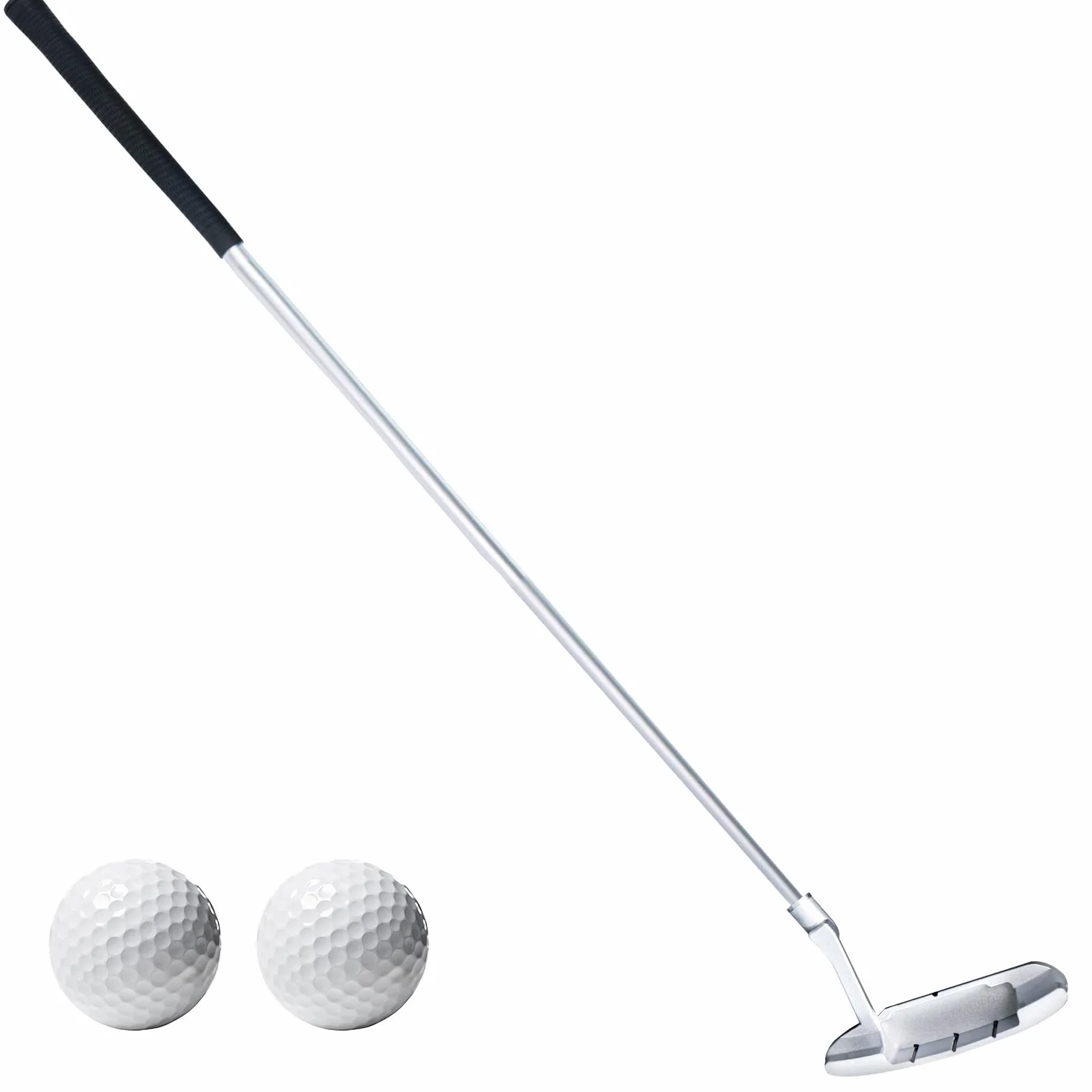 Putter da golf, putter da golf per destrorsi e mancini per principianti giovani, set di mini mazze da golf rimovibili, 83,8 cm, con 2 palline da golf standard a doppio strato