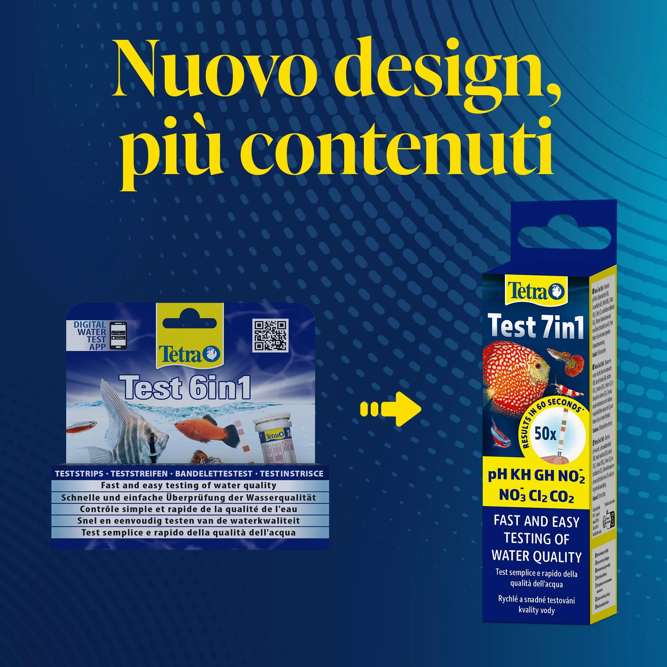 Tetra Test 7in1 - Test dell'acqua per acquari, 50 strisce reattive