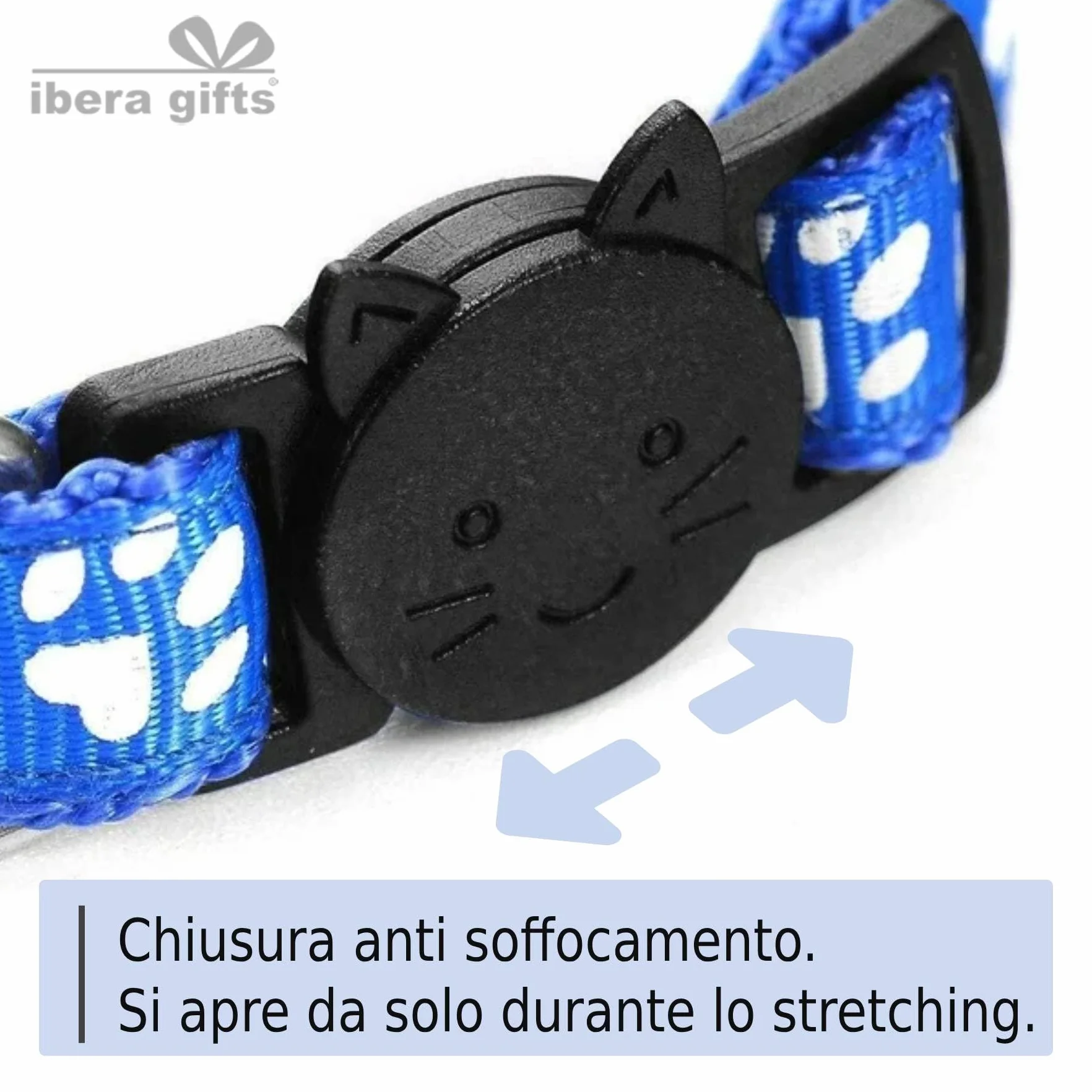 Collare Gatto Personalizzato Antistrangolamento e Riflettente, Regolabile, con Targhetta Incisa, Sicuro e Confortevole per Tutti i Gatti (Azzurro)
