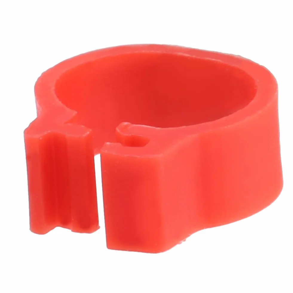 Tnfeeon 100PCS/Bag 8MM Anelli plastica per Fasce per piccioni, 001-100 Anelli plastica numerati 001-100 con Numero(Rosso)