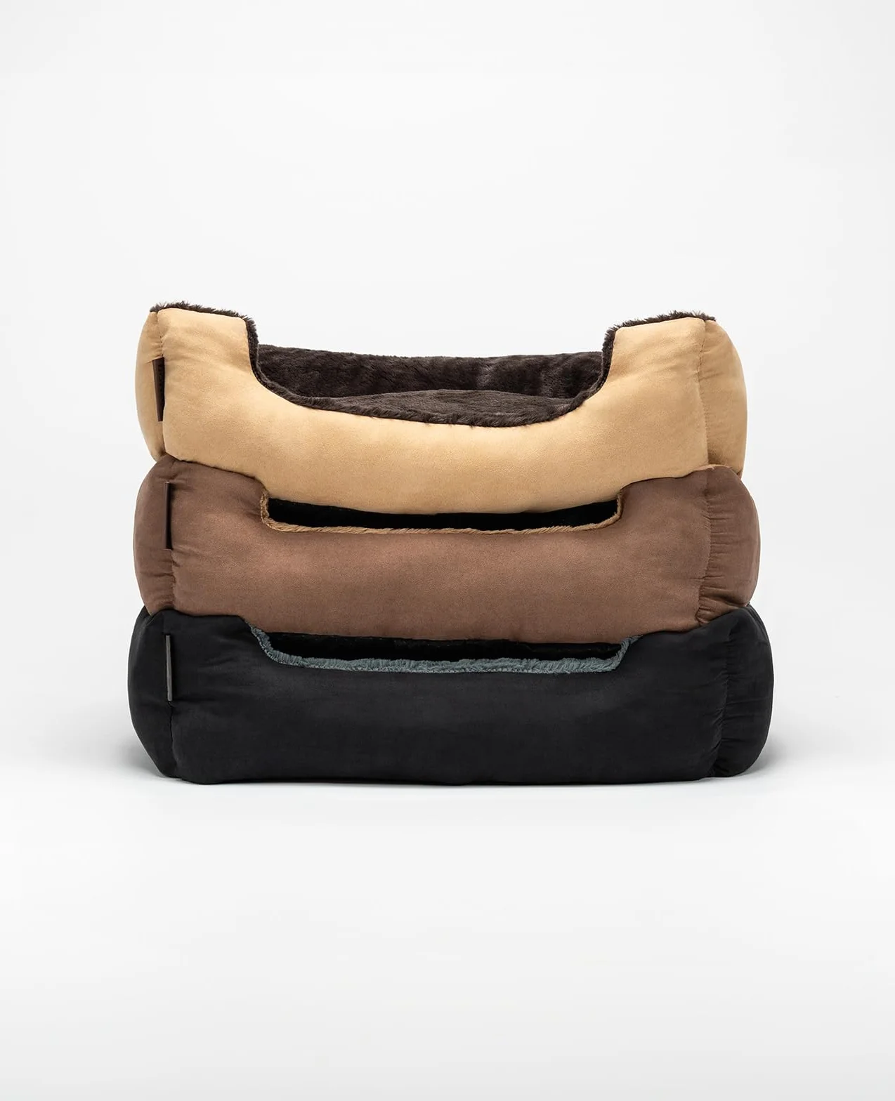 Cuccia per cani lionto 50x37 cm con cuscino reversibile antiscivolo, ingresso basso, nero/grigio