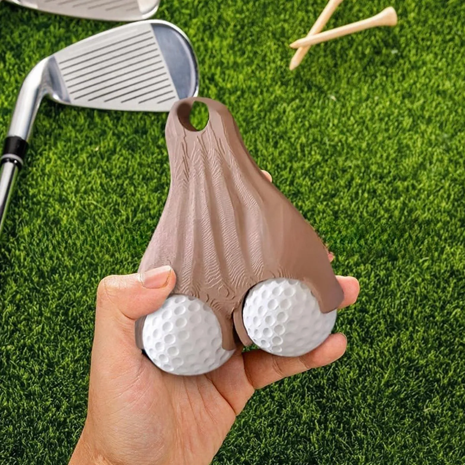 Supporto per palline da golf stampa 3D divertente portatile borsa cintura regalo falso cadente