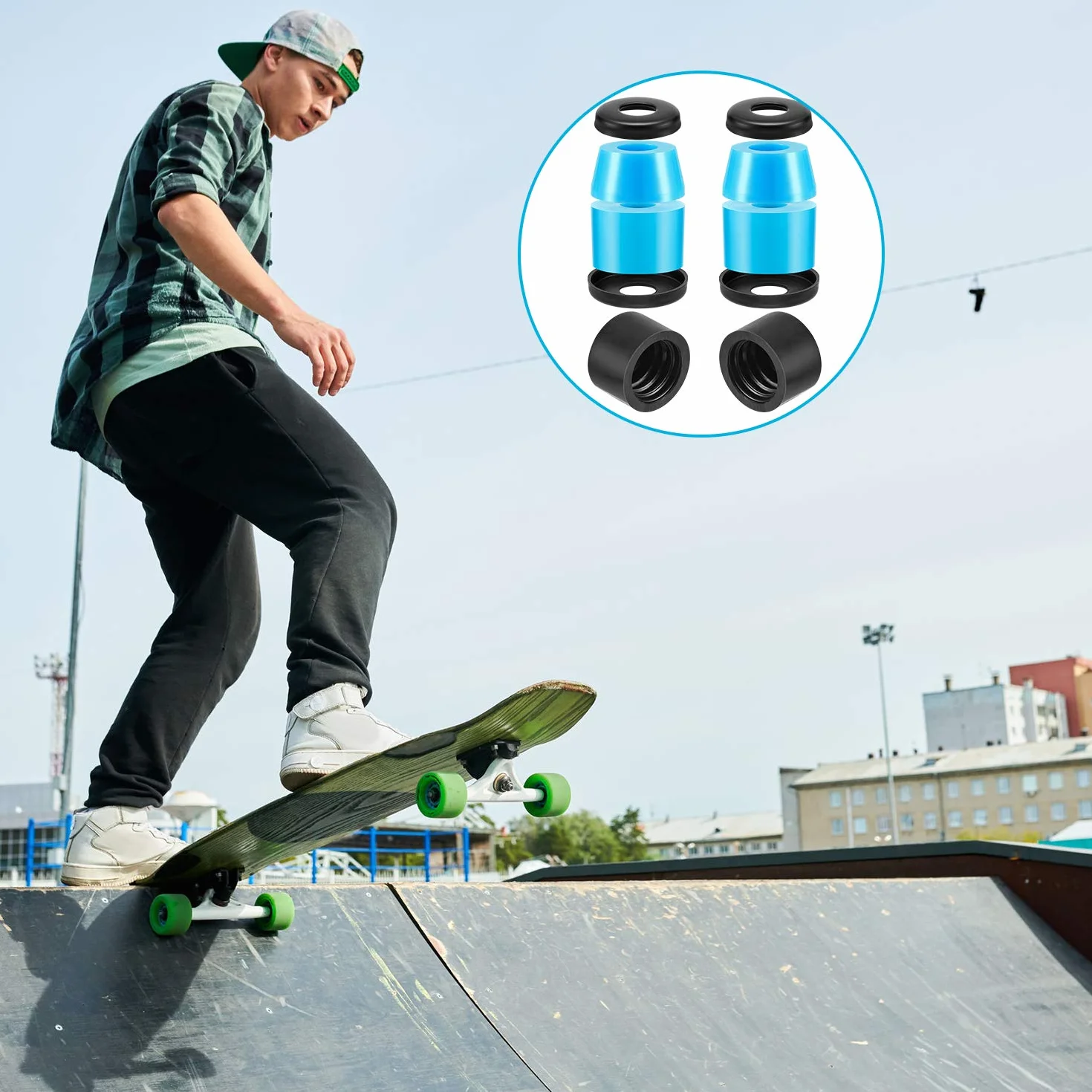 Shappy 20 Pezzi Boccole per Skateboard Longboard Camion Rondelle 7 Pollici