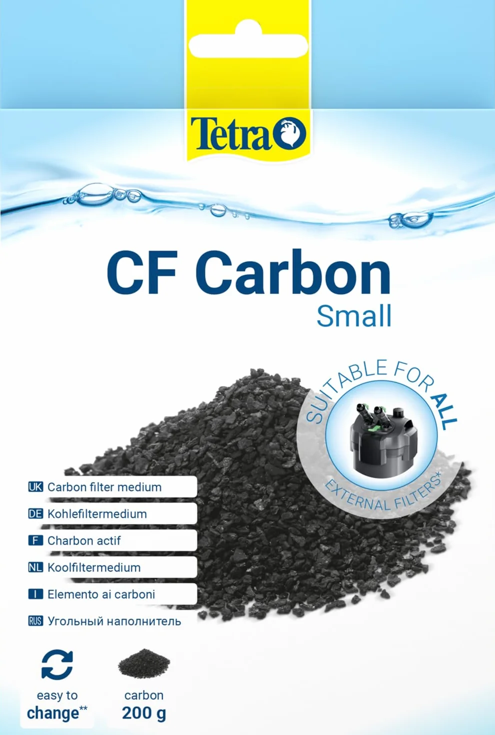 Tetra Tec Carbone Attivo CF 400/600/700/1200 Materiale Filtrante per Acquario, 200 g