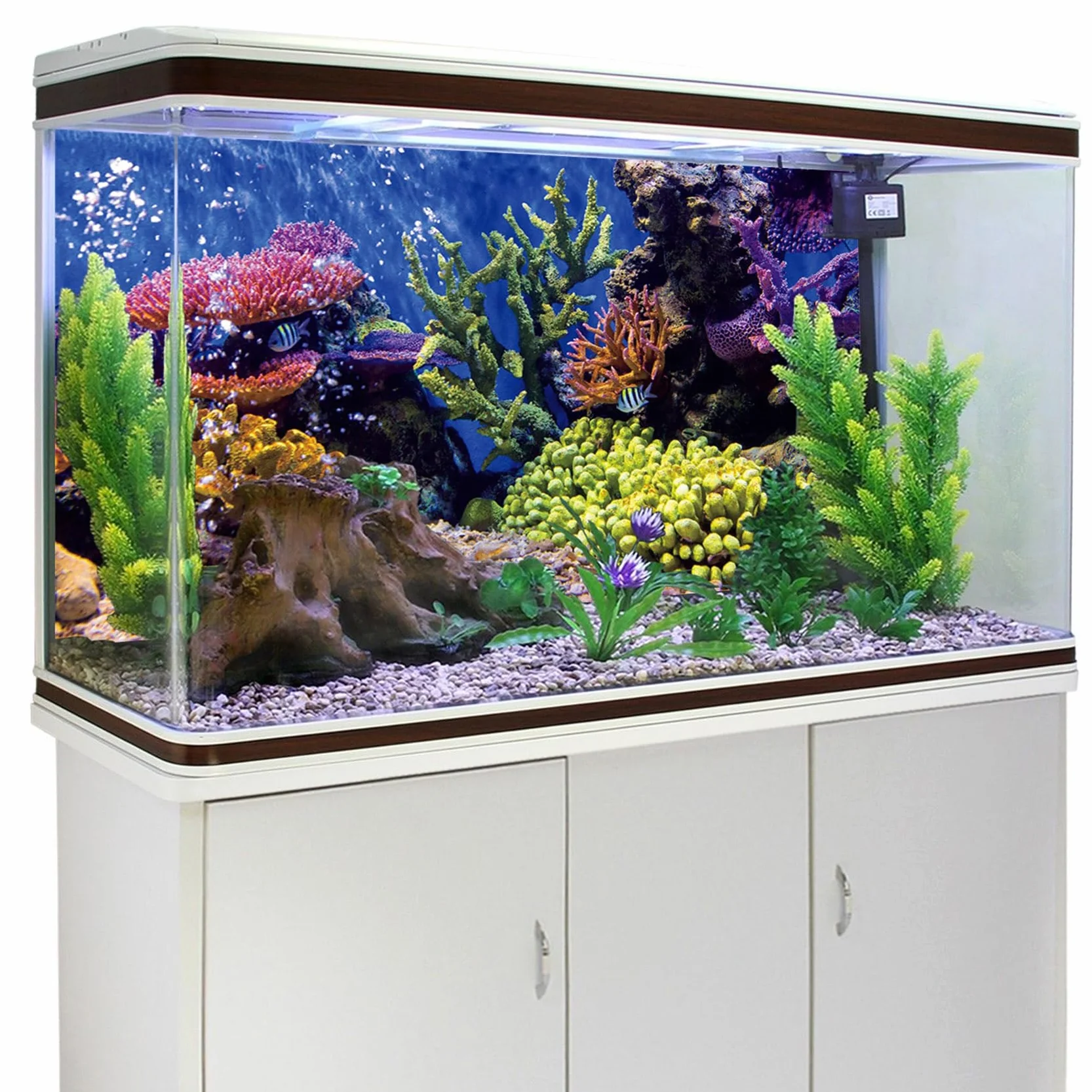 61x41cm Durevole Vinile Acquario Decorazione Sfondo Corallo Pesce Tropicale Subacqueo Acquario Poster Sfondo