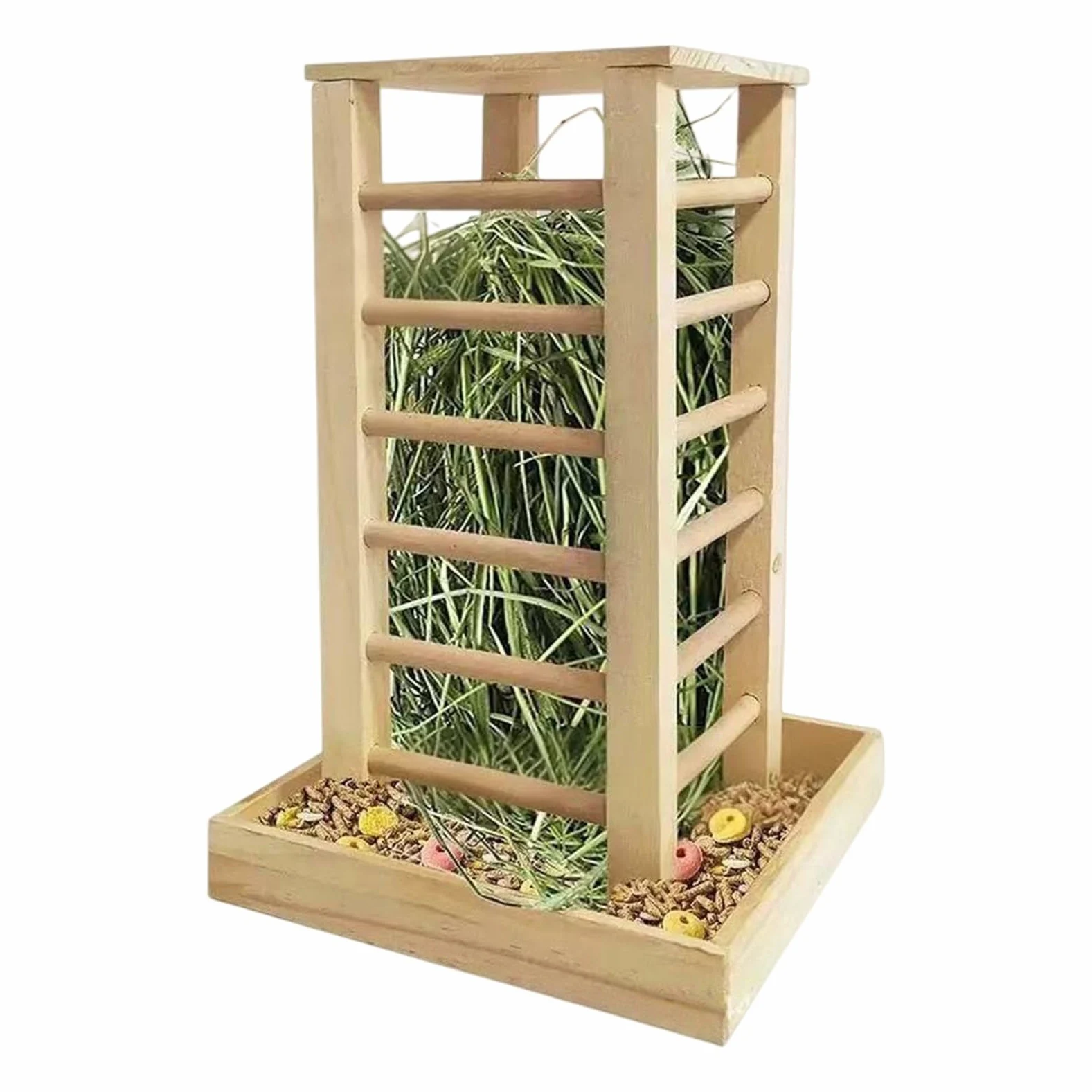 Mangiatoia Per Conigli Porta Cibo In Legno Multifunzionale Per Piccoli | Rastrelliera Per Fieno Per Conigli Per Criceti Ricci Coniglietti Furetti Scoiattoli
