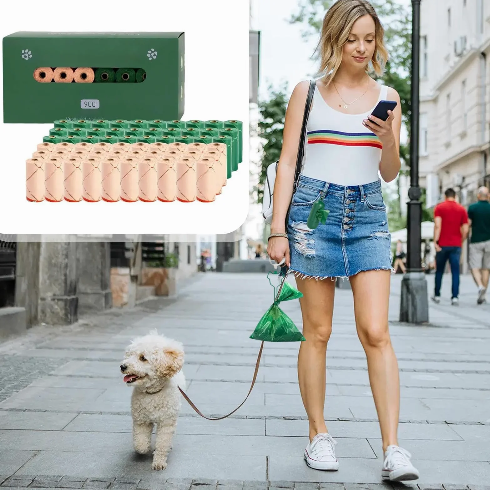 Sacchetti per Cani Porta Sacchetti Ermetico e Inodore | Sacchetti per escrementi animali Animali, All'aperto, Viaggio, Passeggiata, Appartamento, Campeggio, Cuccioli, Lettiera,