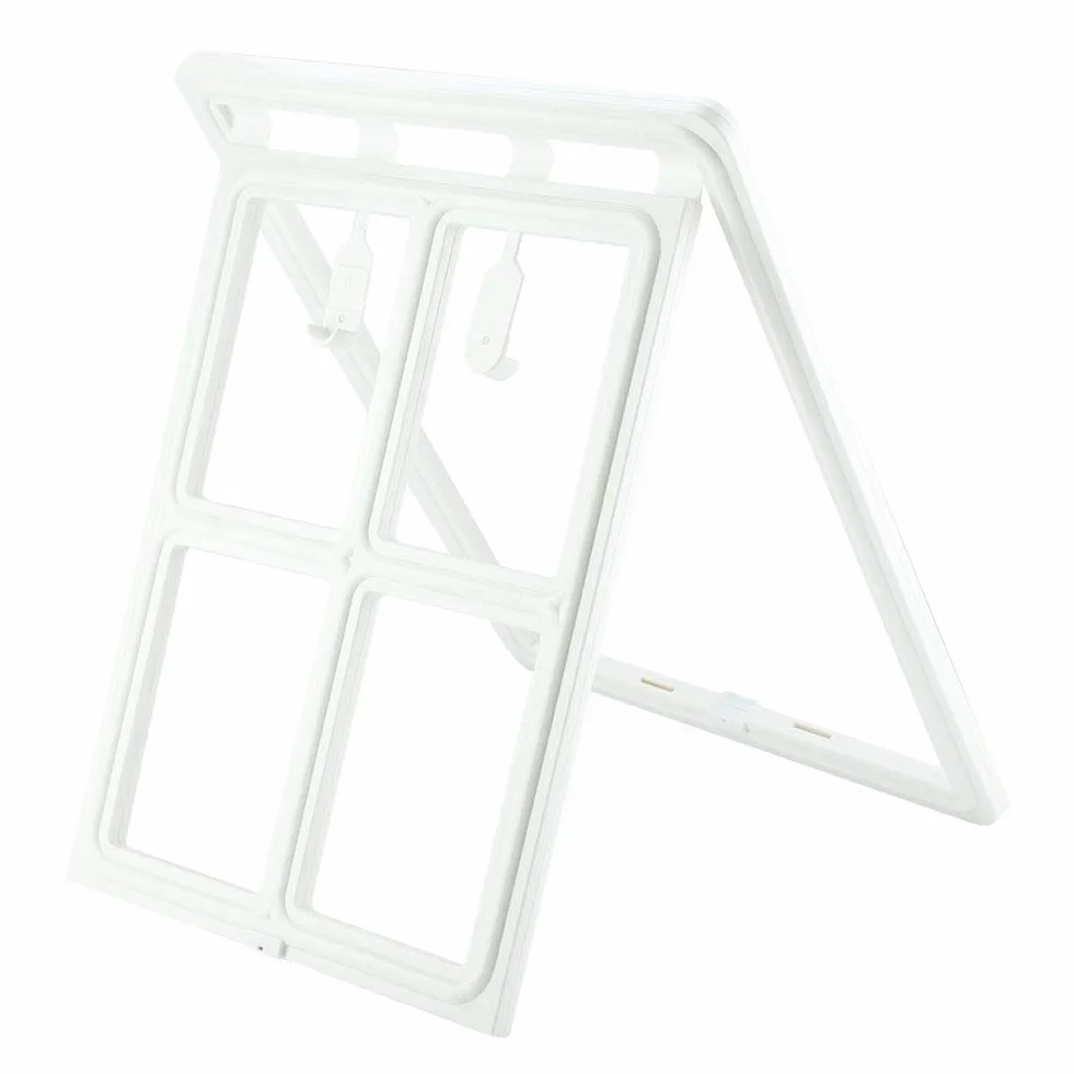 Porta per cani e animali domestici in plastica con chiusura magnetica per finestra cancello XL bianco
