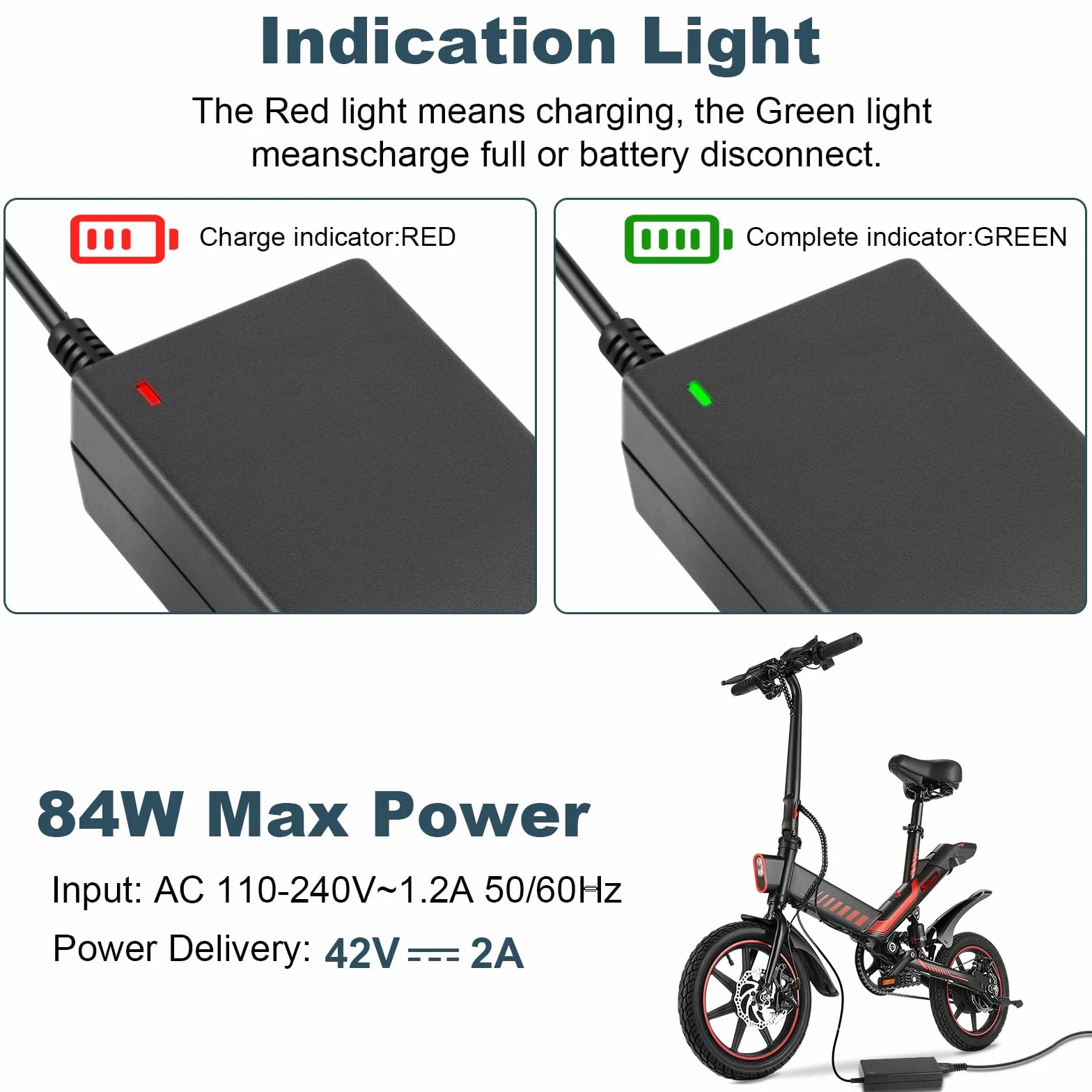 Caricabatterie bici elettrica 42V 2A 36V Li-ion Universale per Xiaomi Ninebot Scooter