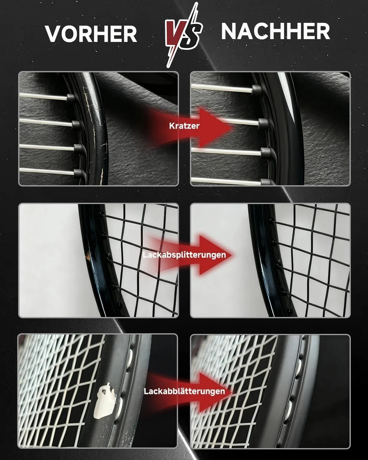 Wilson Pennarello nero per racchetta da tennis riparazione graffi rinnovamento colore