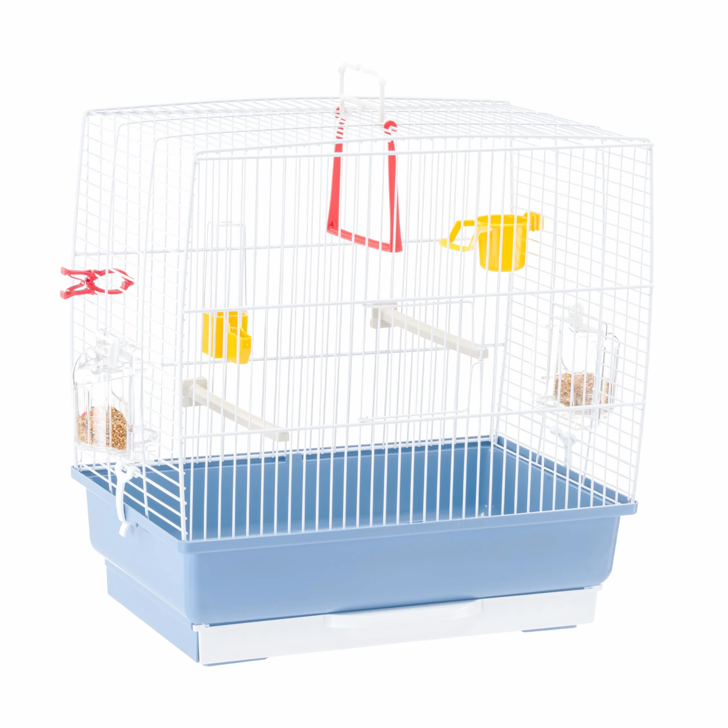 Ferplast Gabbia per Canarini REKORD 2 Gabbia per Uccelli, con Mangiatoie Girevoli, Posatoi, Beverini e Altalena, in Metallo Verniciato e Fondo in Plastica con Cassetto Igienico, 39 x 25 x h 41 cm