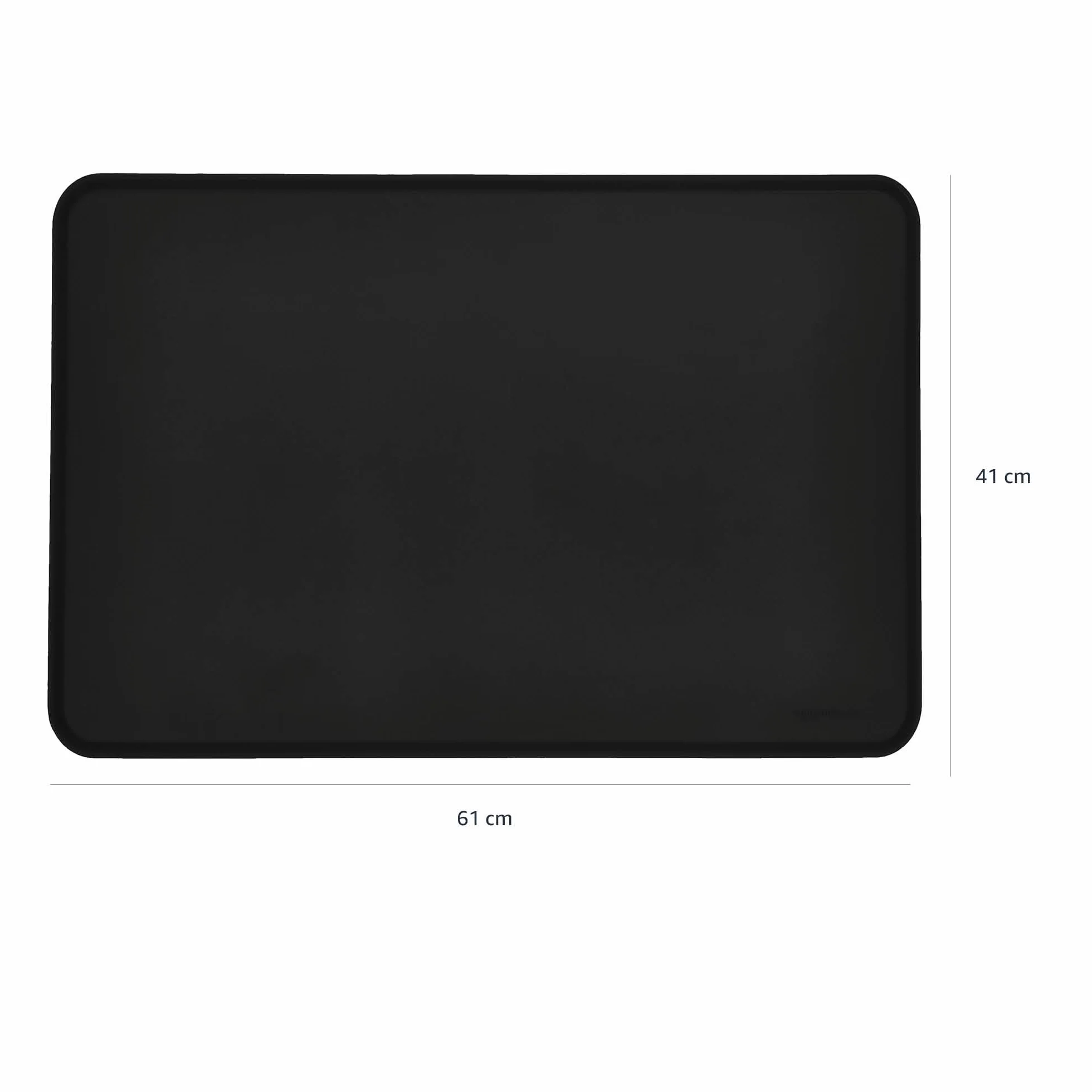 Amazon Basics tappetino sottociotola per animali domestici, impermeabile, in silicone - 61 x 41 cm, Nero, Tinta unita