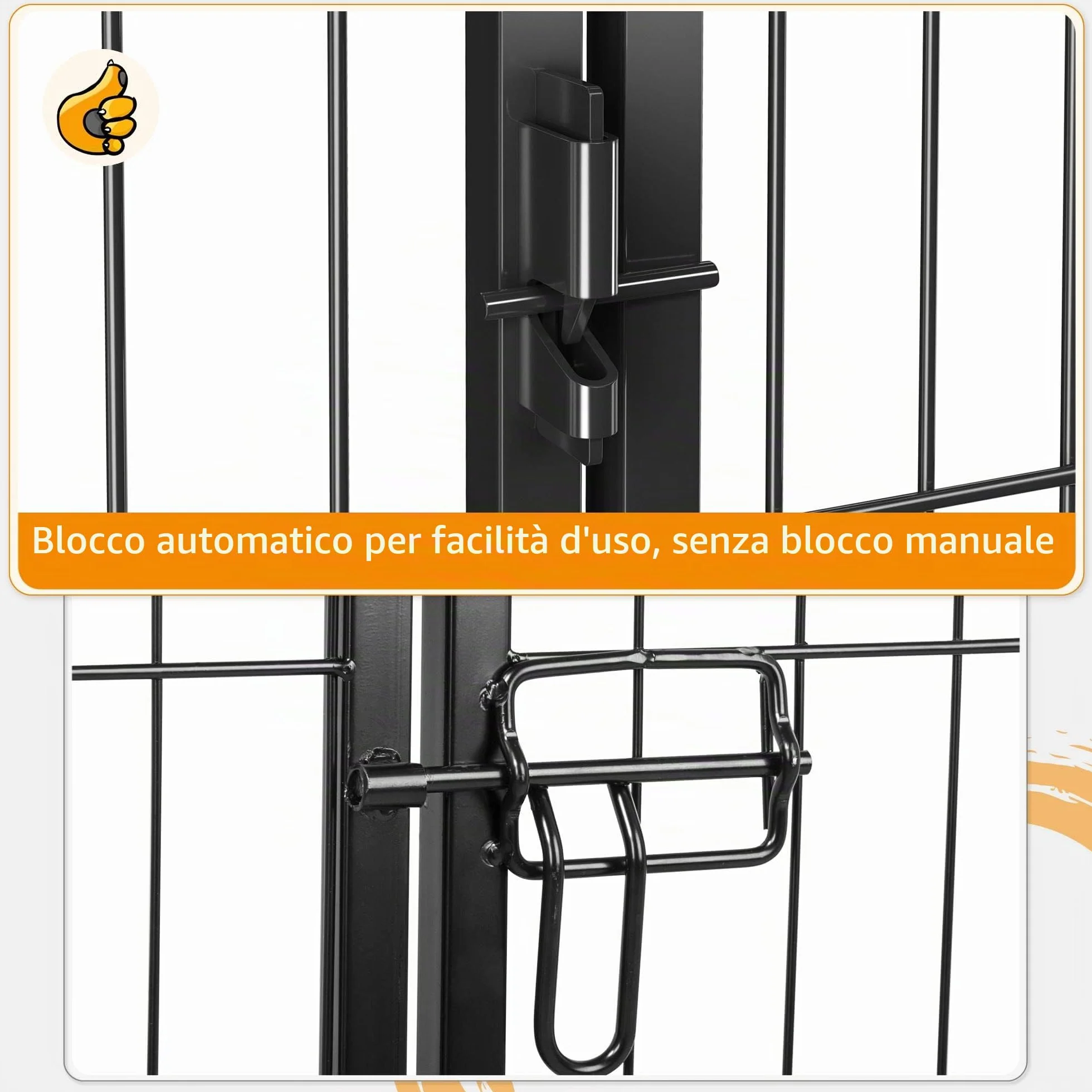 Yaheetech Recinto per Cani Grande 80x80 cm Nero 6 pezzi