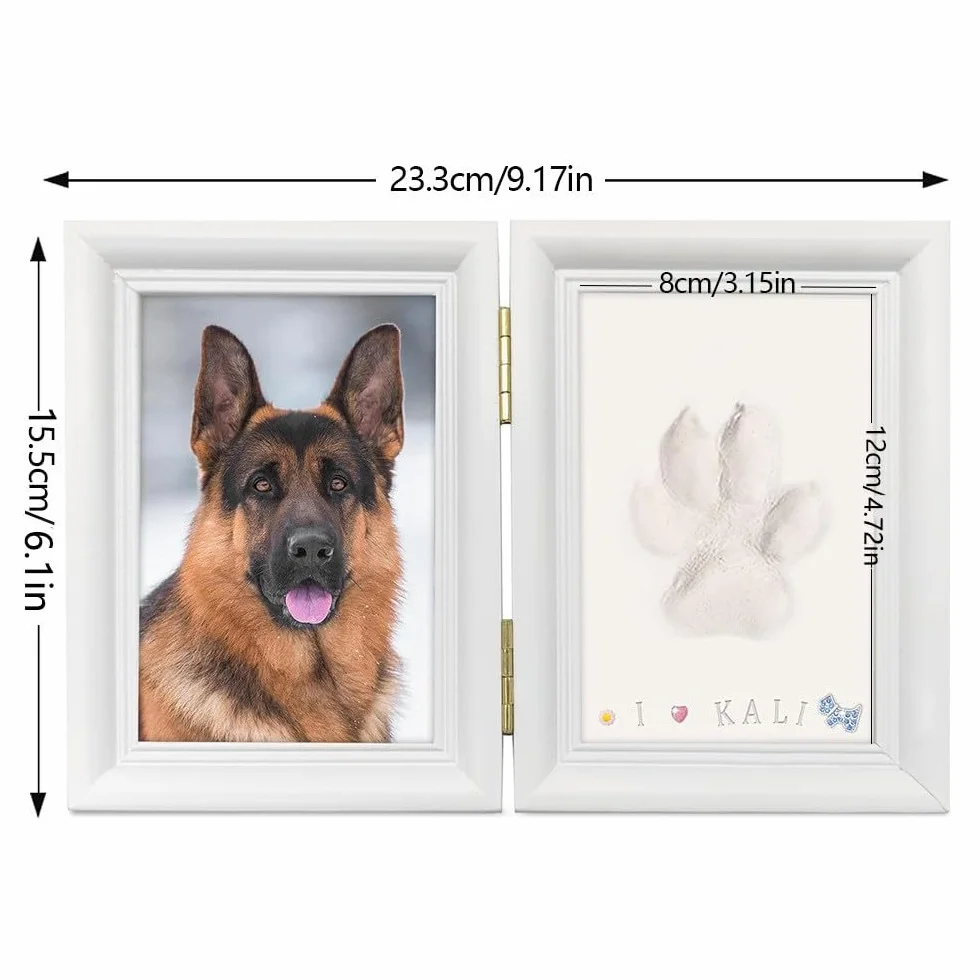 Pandiui23 Cornice portafoto commemorativa per cane o gatto con impronte digitali