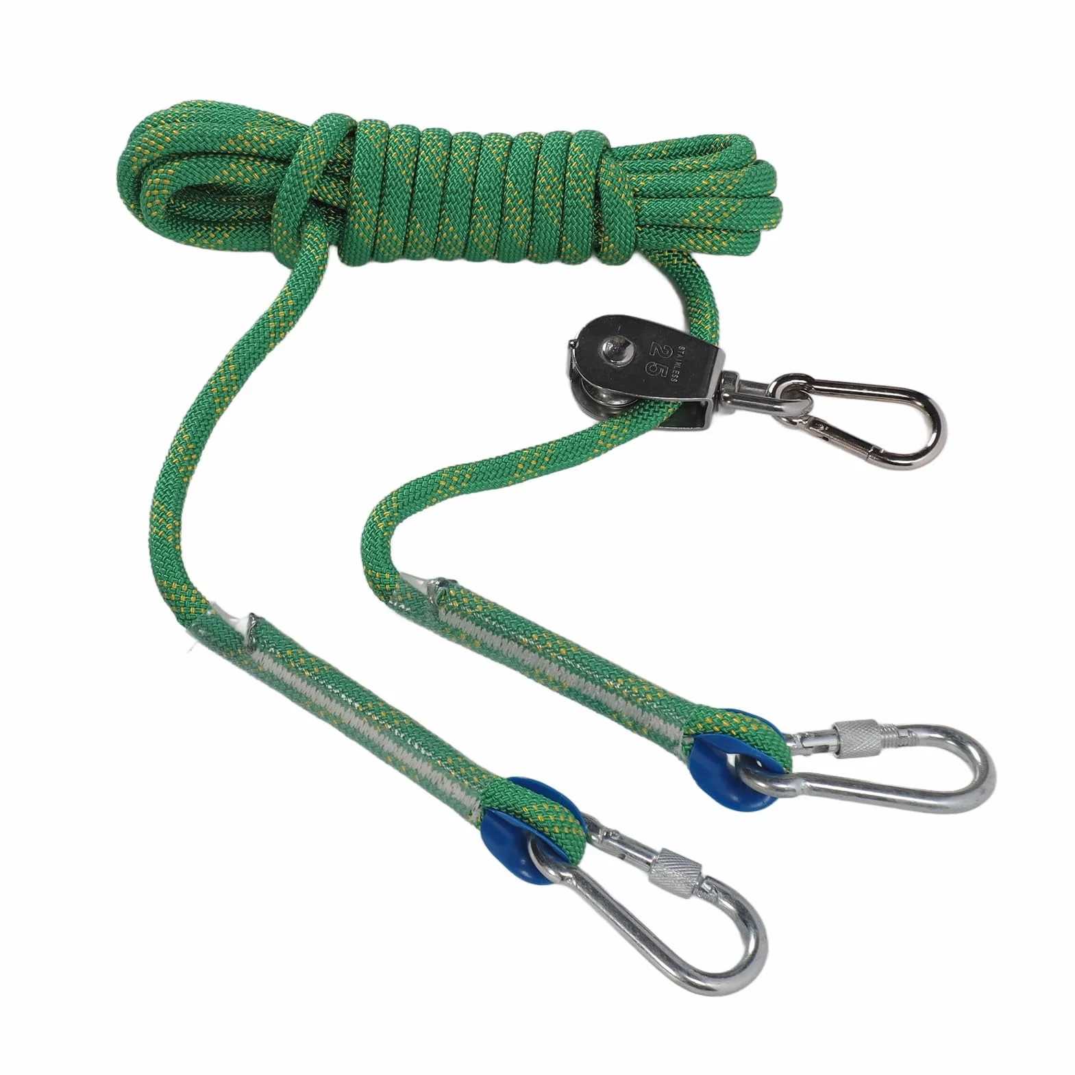 Cavo per Legare Cani, Cavo per Corridori Cani 16,4 Piedi Puleggia Rotante a 360 Gradi Riflettente per Campeggio in Giardino (GREEN)