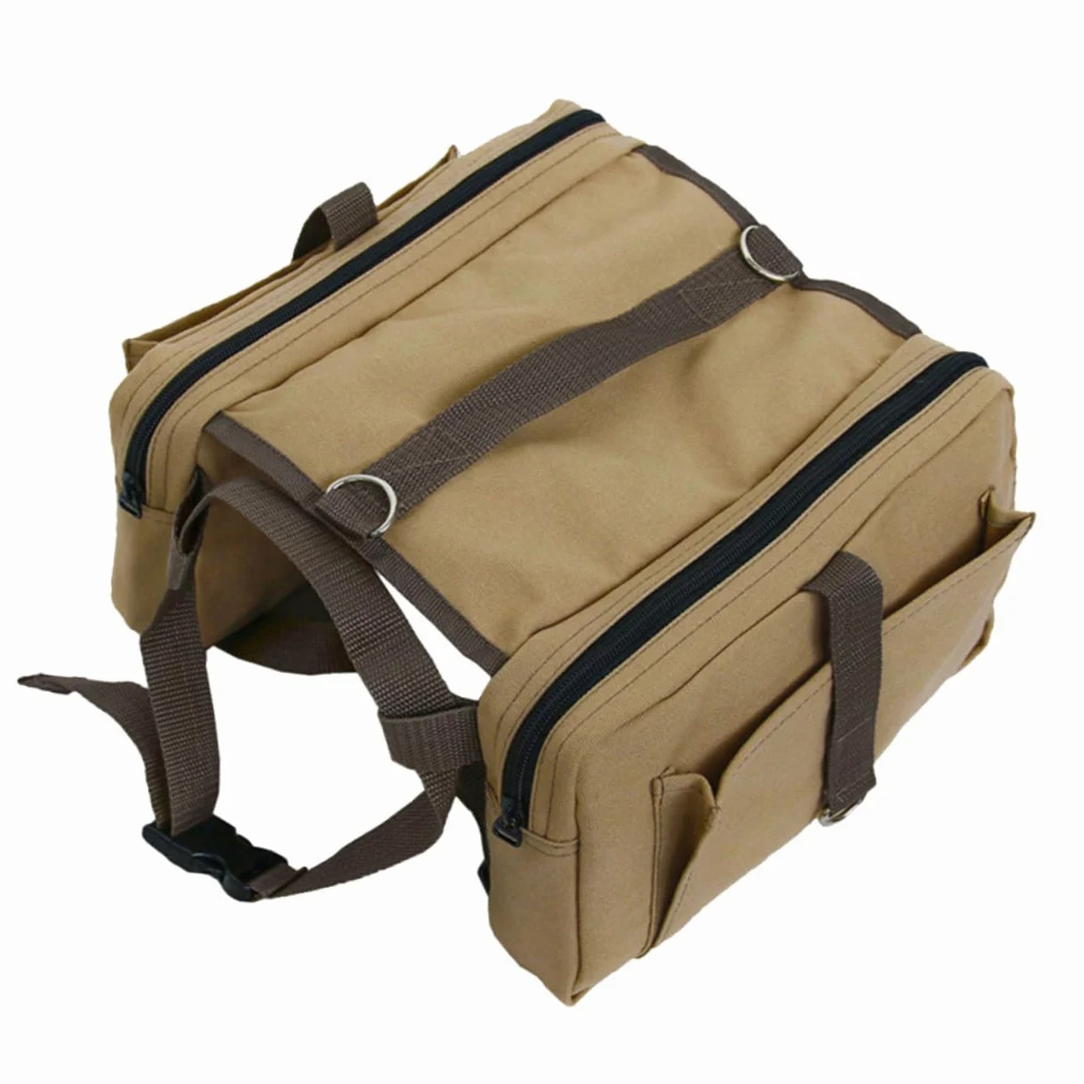 ORFOFE Zaino da Trasporto per Cani Regolabile in Tela con Tasche Laterali per Snack e Accessori per Trekking Campeggio e Viaggi all Aperto Piccola