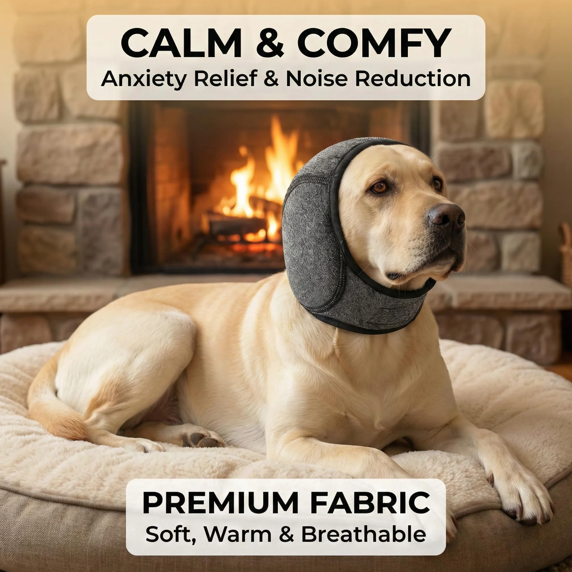Paraorecchie per Cani Antirumore, Fascia Impermeabile e Traspirante – Protezione per Orecchie del Cane contro Rumori Forti, Vibrazioni, Freddo e Acqua, Ideale per Viaggi, Fuochi d’Artificio,
