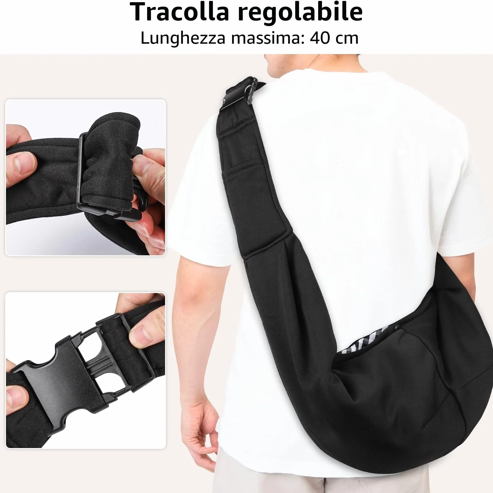 Borsa da Viaggio per Cani Piccola Trasportino Gatti Tracolla Regolabile