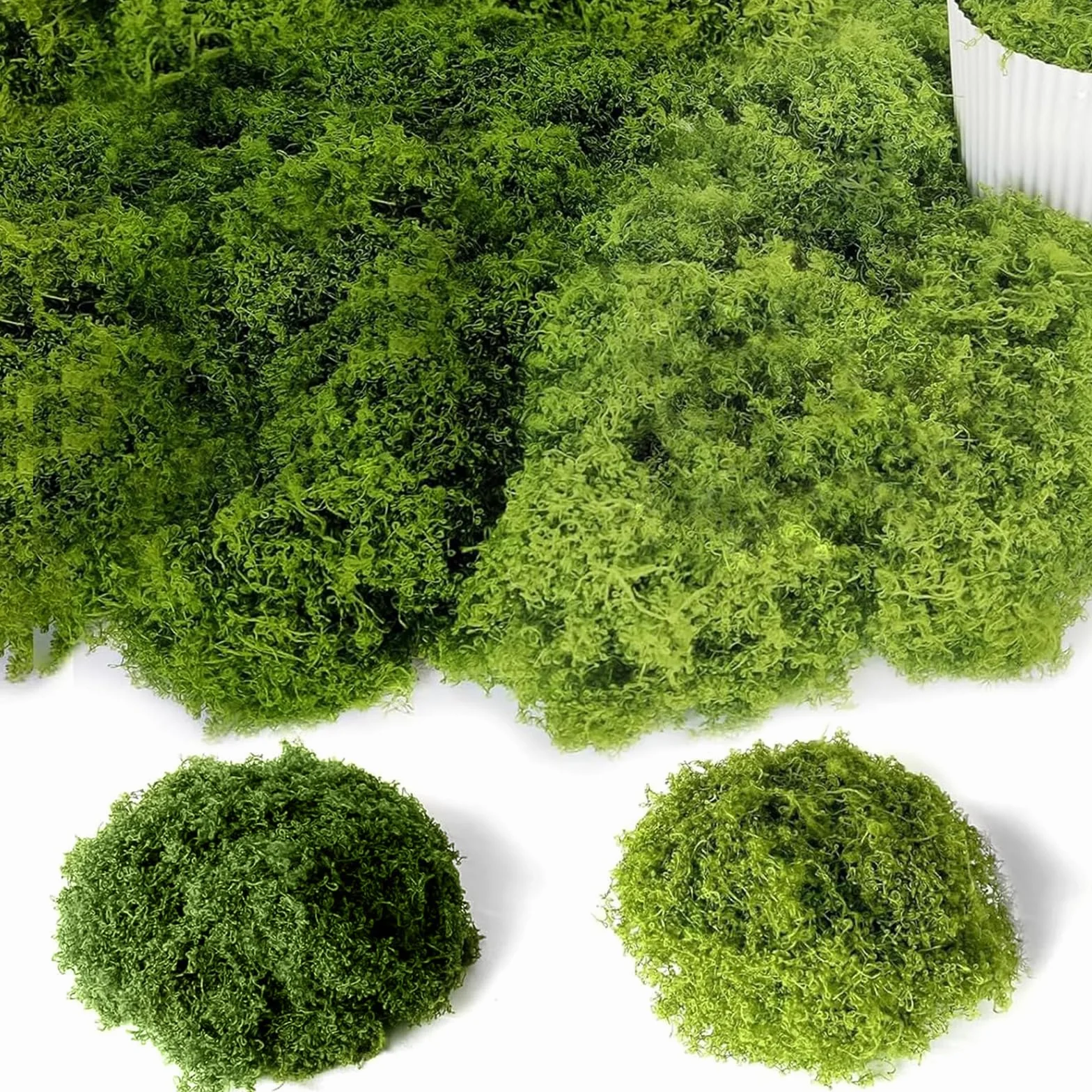Muschio Finto per Decorazioni 100g, Muschio Stabilizzato Nylon, Artificiale Muschio Sintetico per Acquario Modellismo Terrario Casa Decori