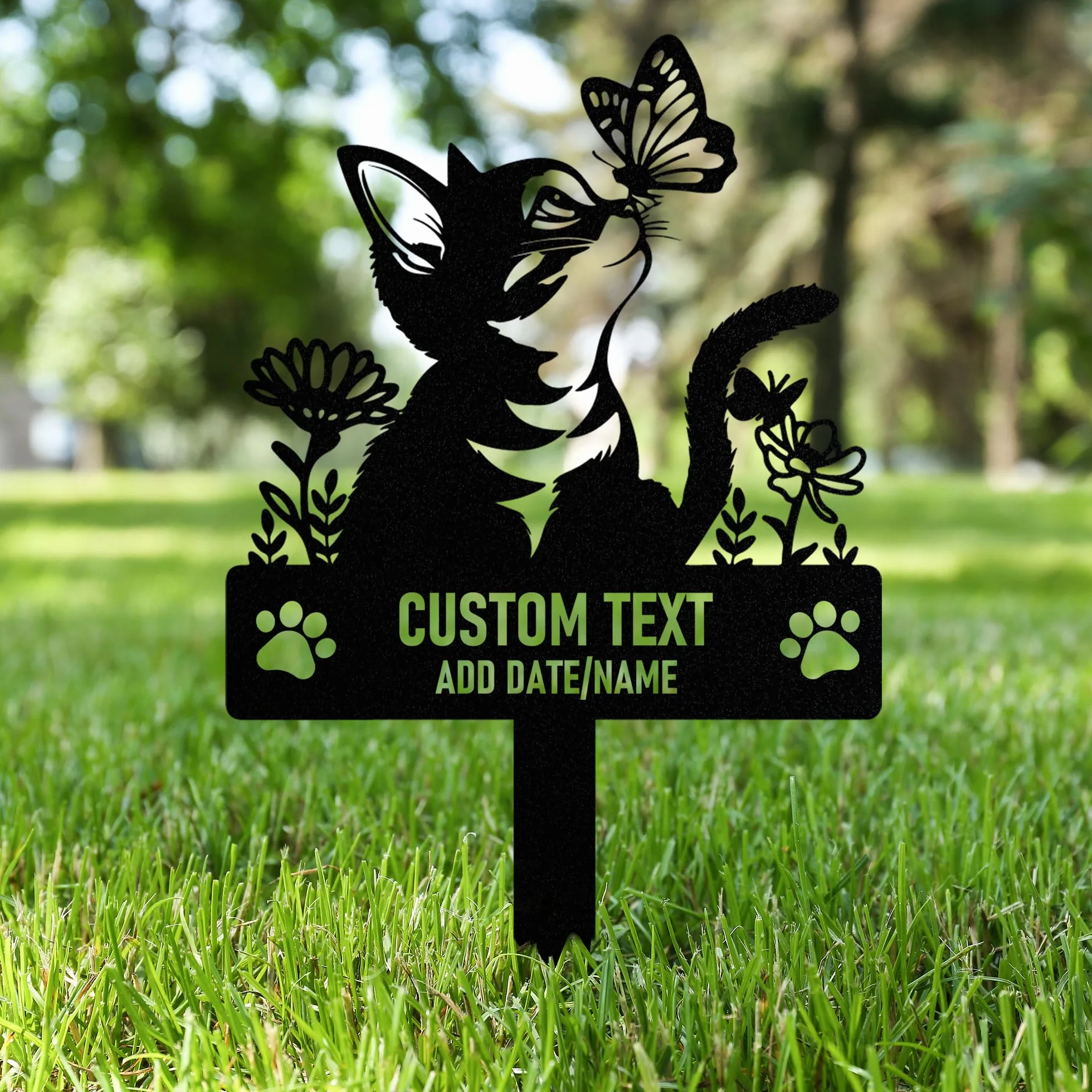 Targa Commemorativa Personalizzata in Metallo per Animali Domestici con Testo/ Nome/Data, Commemorativo per Cani Defunti, Lapide Personalizzata per Cane Gatto, Giardino DecorazioneTombale Animali