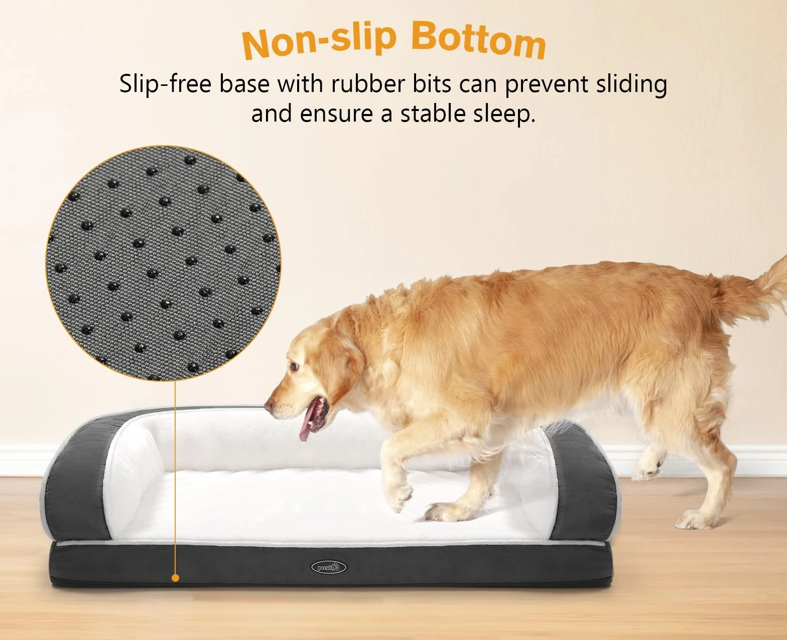 Pecute Divano Letto per Animali Domestici, Divanetto Relax per Cani, Cuccia Cane Gatto, Cuscino Cane di Un Intero Memory Foam a Forma di Uovo (XL 101 * 66 * 20 CM)