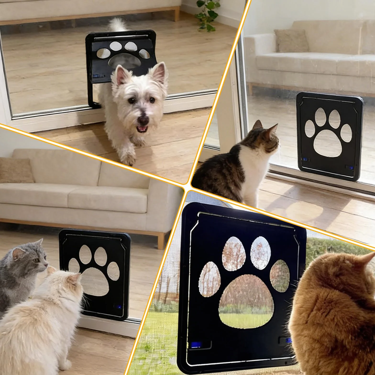 Porta Gattaiola Magnetica Bloccabile Autochiudente per Gatti e Cani Piccola Media Taglia