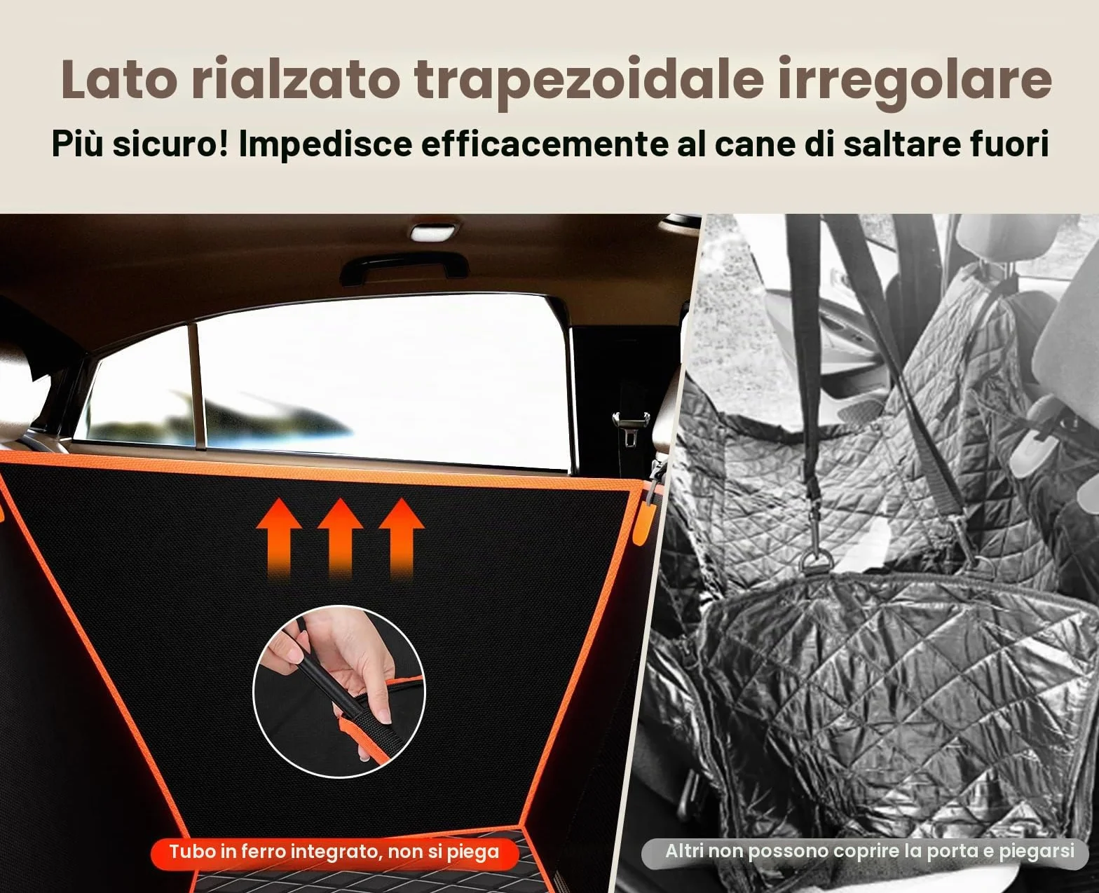 Pecute Seggiolino Auto per Cani Grandi,Seggiolino Auto per Cani di Piccola e Media Taglia, Coprisedile Auto Cane con Cintura di Sicurezza,100% Coprisedile Impermeabile, Resistente agli Strappi,L