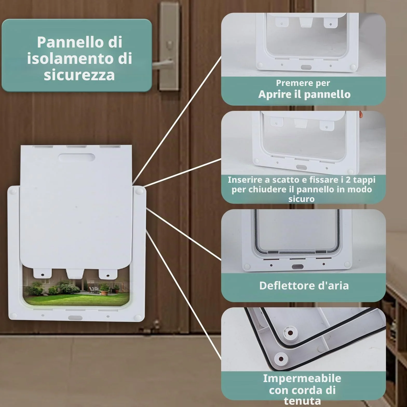 Lessmon Porta per cani grande con pannello di chiusura magnetica 17x14" per cani medio-grandi