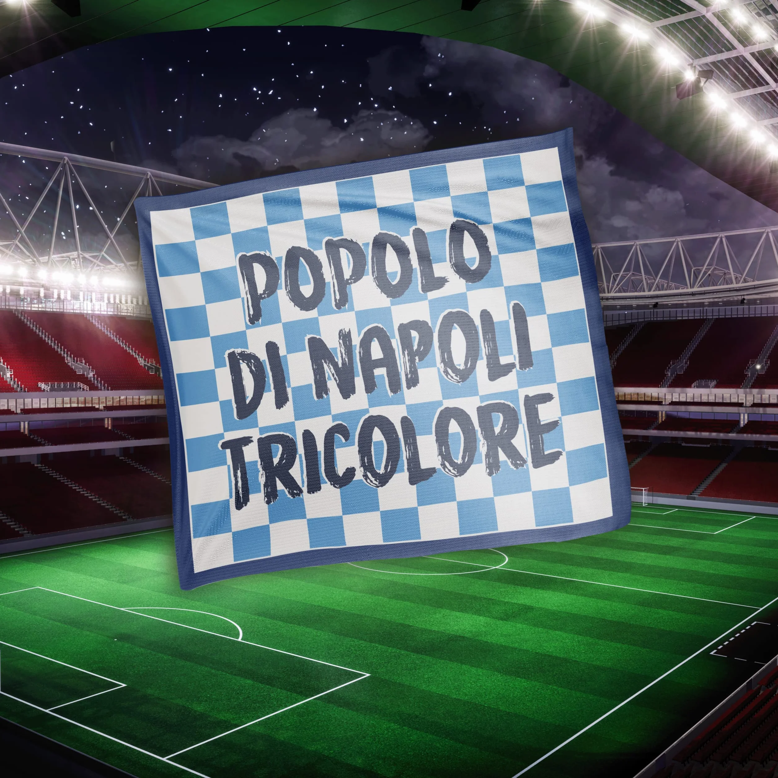 Bandiera 4° Scudetto Napoli 60x60 cm Gadget Tricolore