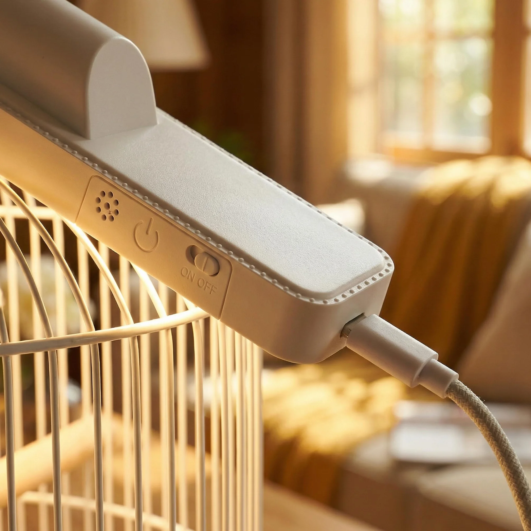 Gabbia per uccelli con luce LED 3 modalità colore, ricaricabile USB, luminosità regolabile