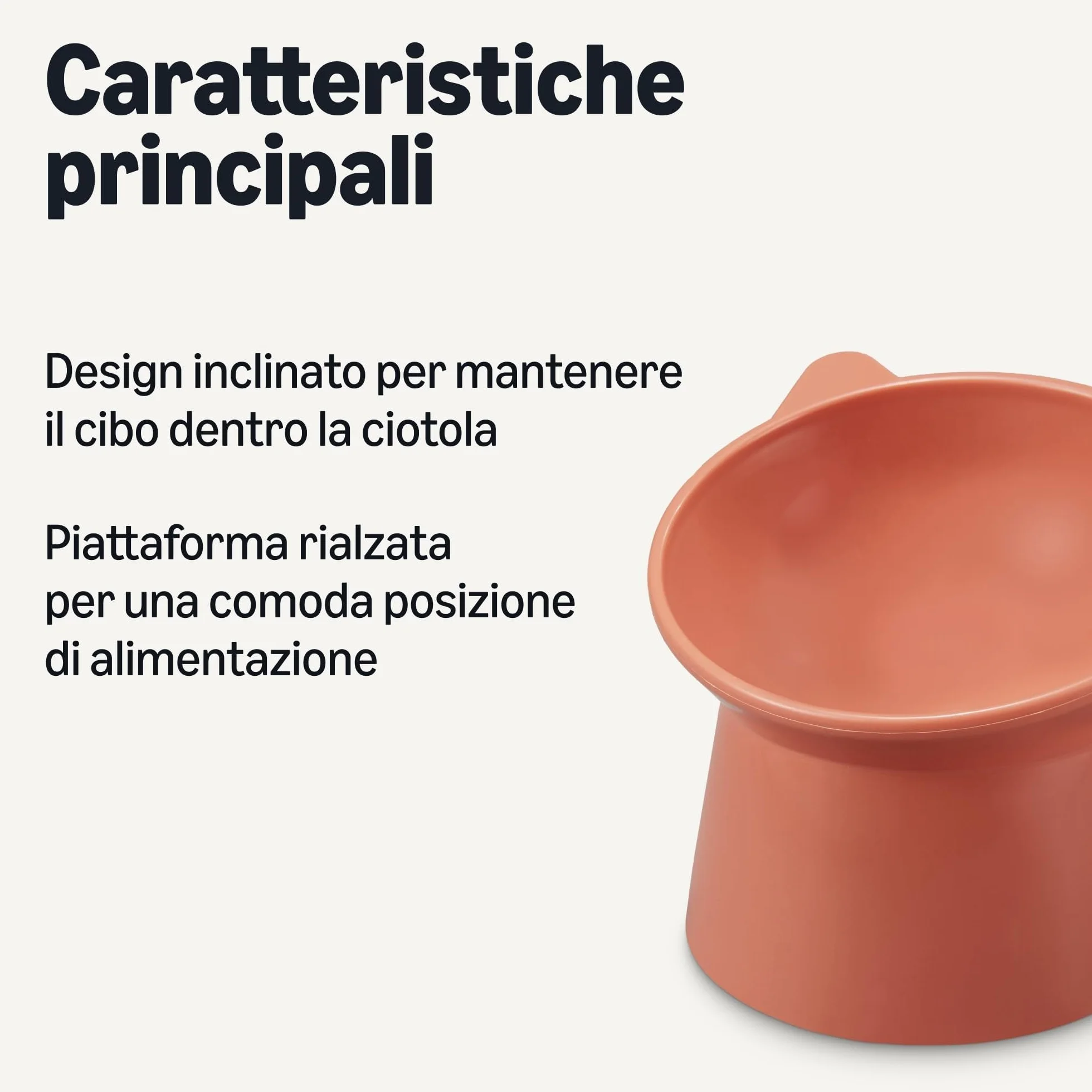 Amazon Basics, Ciotole Rialzate per Gatti, a Forma di Orecchio di Gatto, Confezione da 2, 13,2 × 13,2 × 11,4 cm, Arancione e Blu
