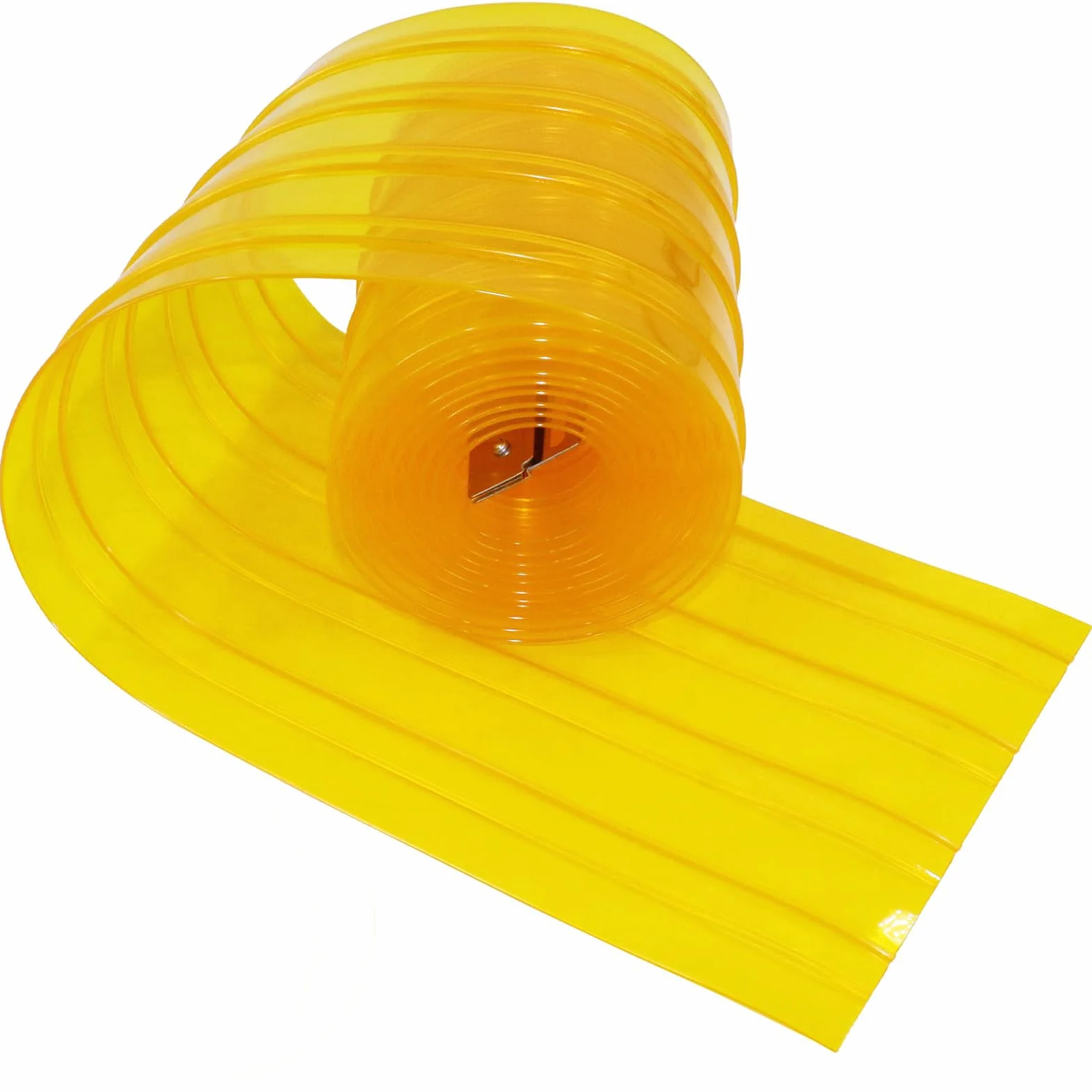 Poweka Porta per Cuccia Cane Tenda a Strisce in PVC 3,6m 20cm Gialla Trasparente Termoisolante Resistente al Freddo