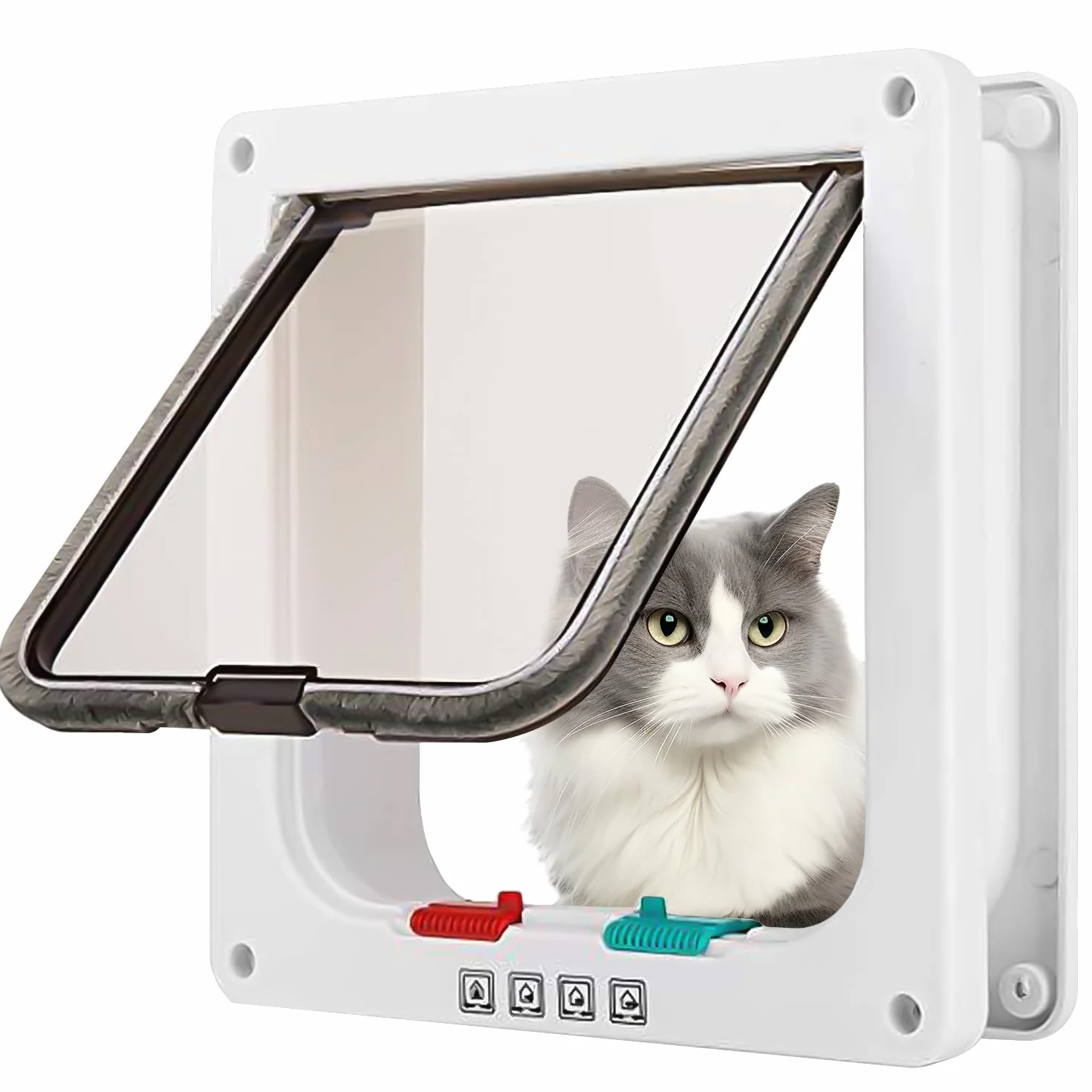 Porta per Animali Domestici a Due Vie con Interruttore Controllabile per Cani e Gatti