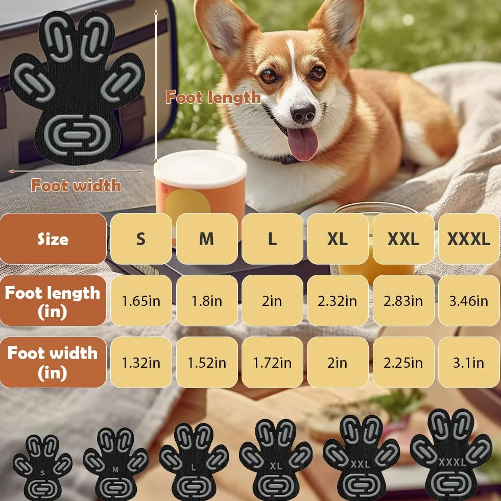 Protezione zampe per cani antiscivolo in gel di silicone 28 pezzi (L)