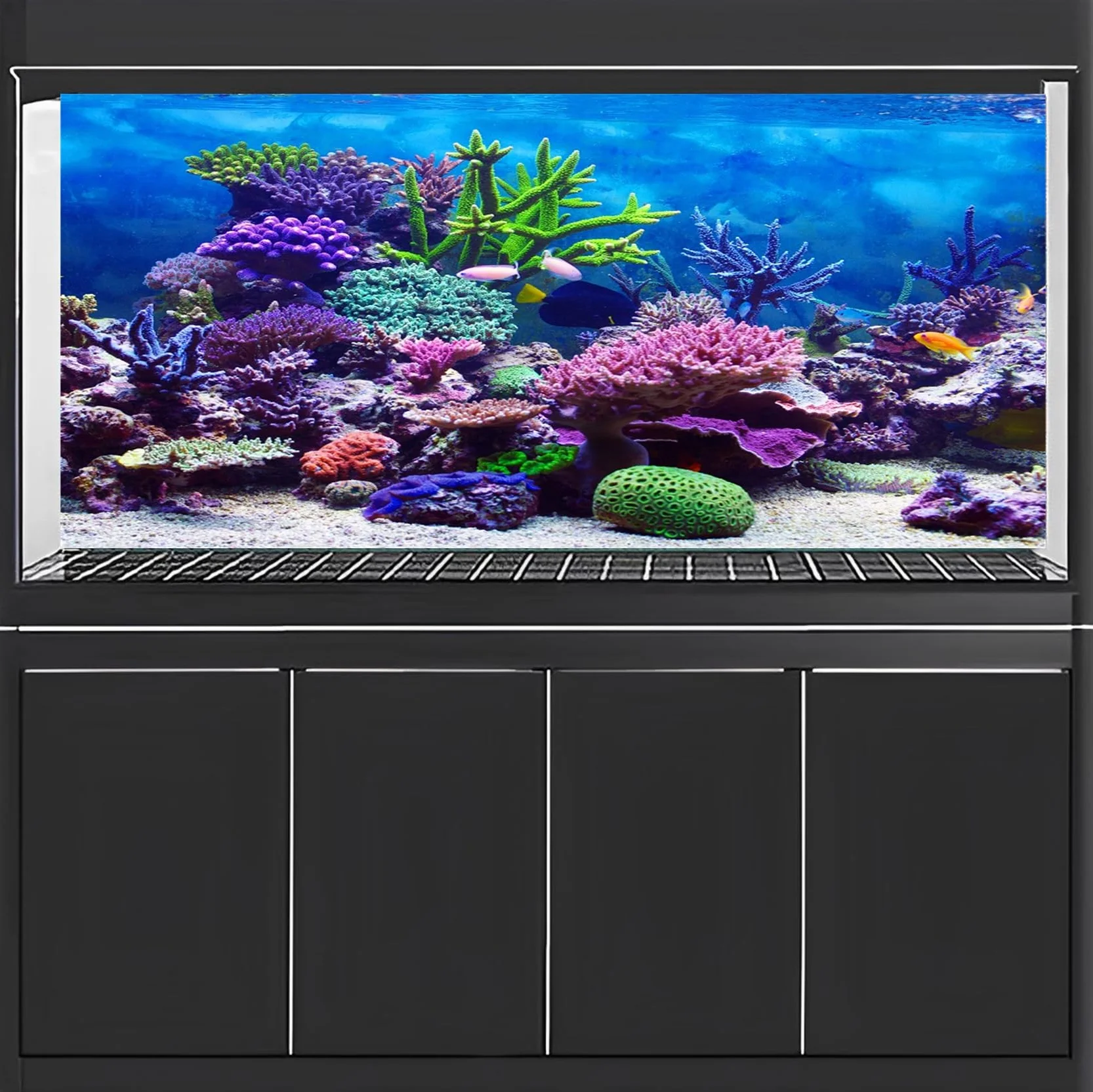 61x41cm Durevole Vinile Subacqueo Tema Acquario Sfondo Colorato Corallo Pesce Tropicale Sottomarino Mondo Pesce Serbatoio Poster Sfondo