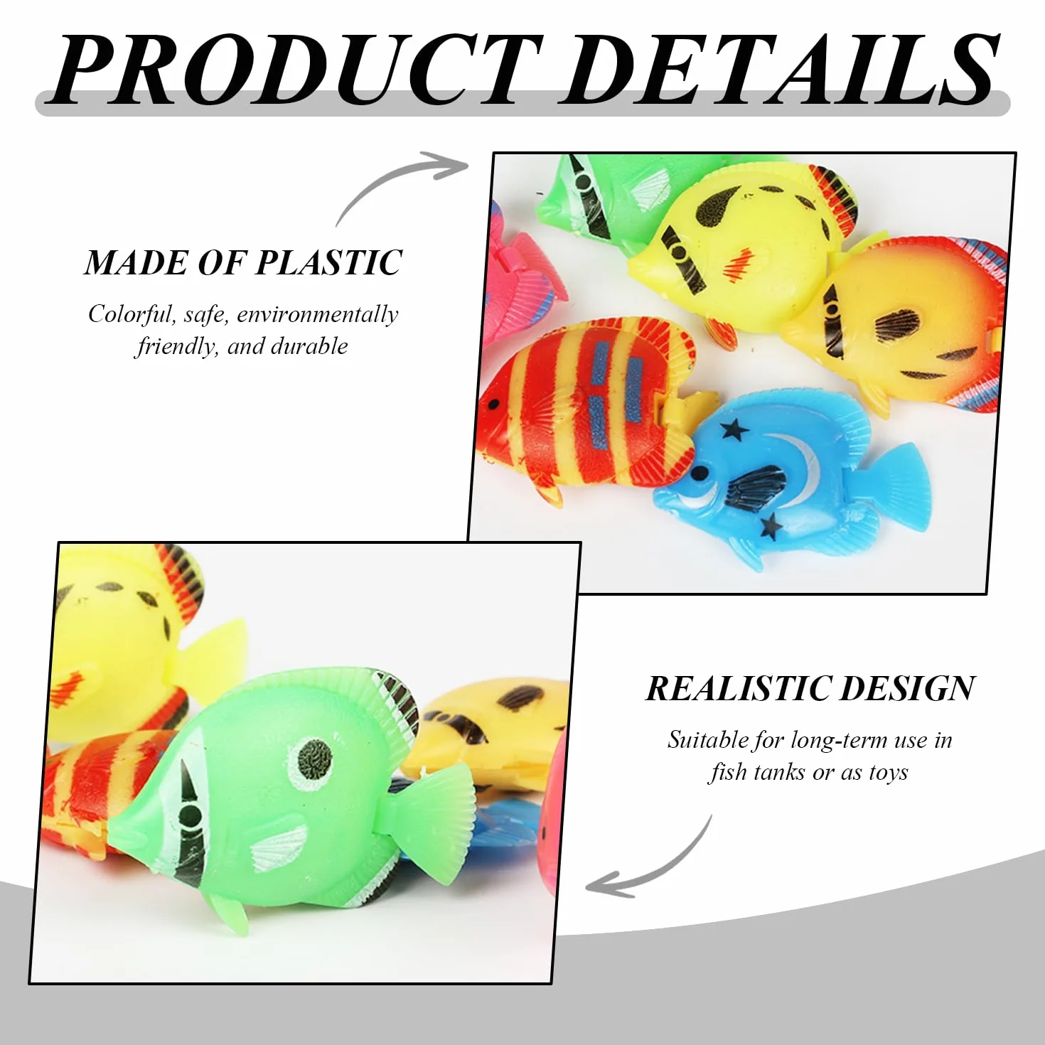 20 Pezzi di Plastica Piccoli Pesci, Modelli di Pesce Simulati, Forniture Paesaggistiche del Serbatoio di Pesce, Decorazioni per Le Vasca per I Pesci E Giocattoli per Bambini.