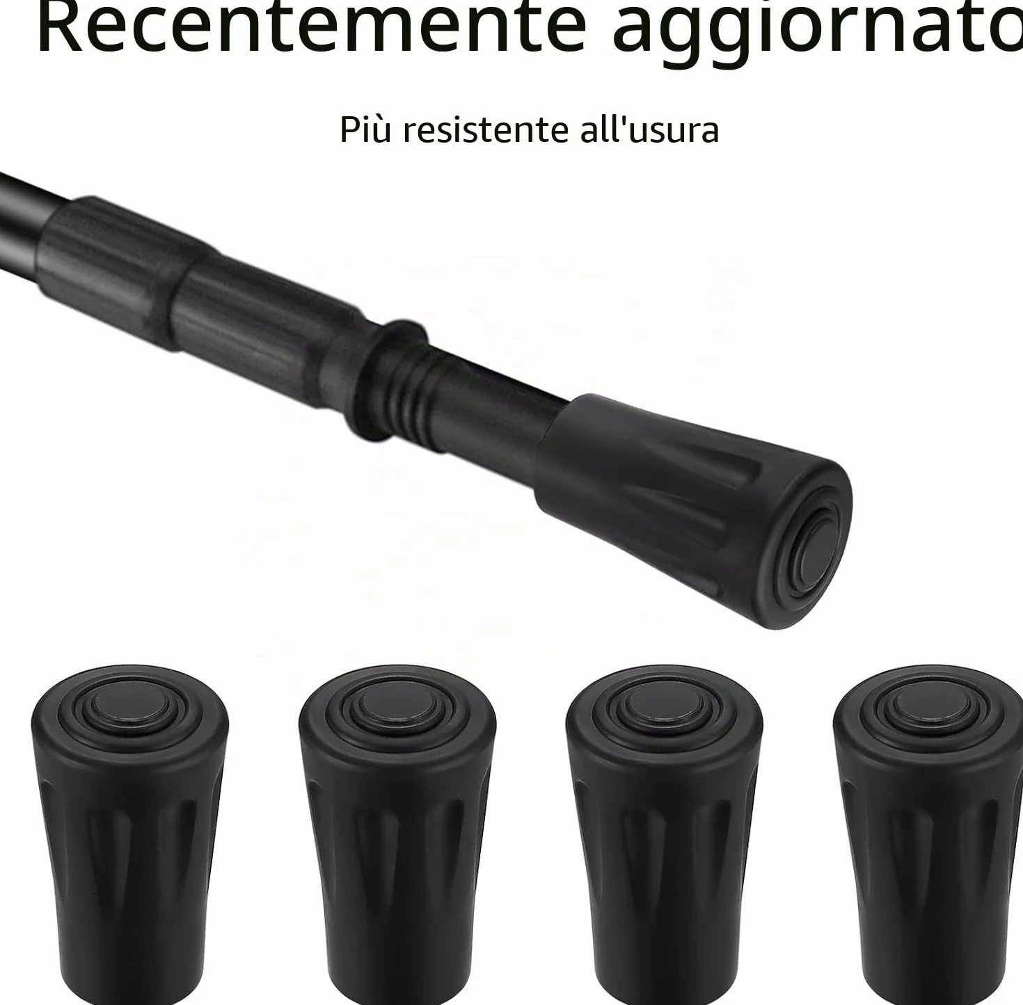 Bastoncini da Trekking Gomma Tappi Punta Nordic Walking Cuscinetti per Asfalto Ghiaia Montagne